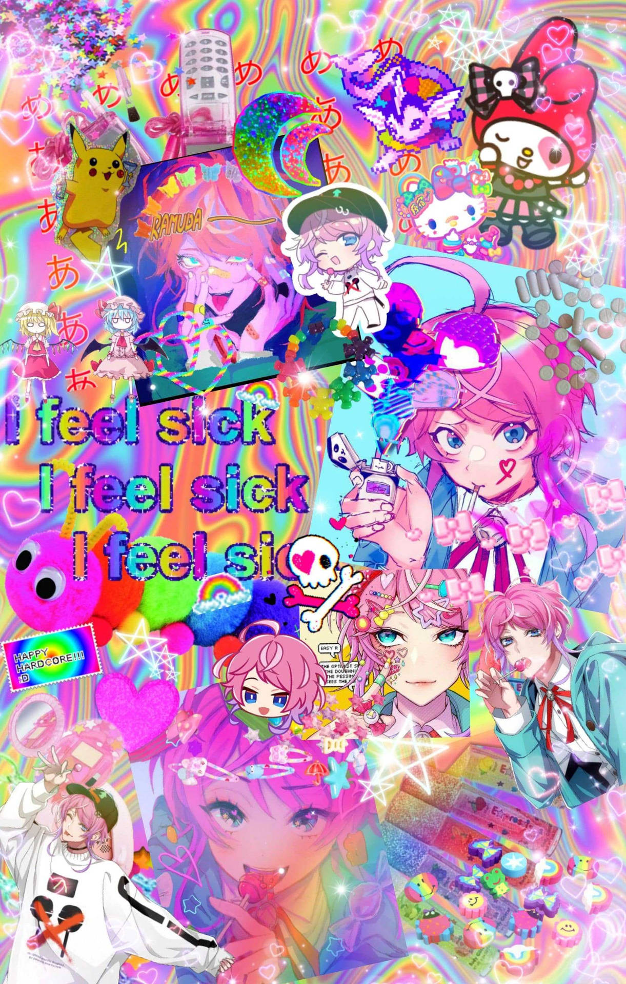 Download Glitchcore Collage Anime Girls