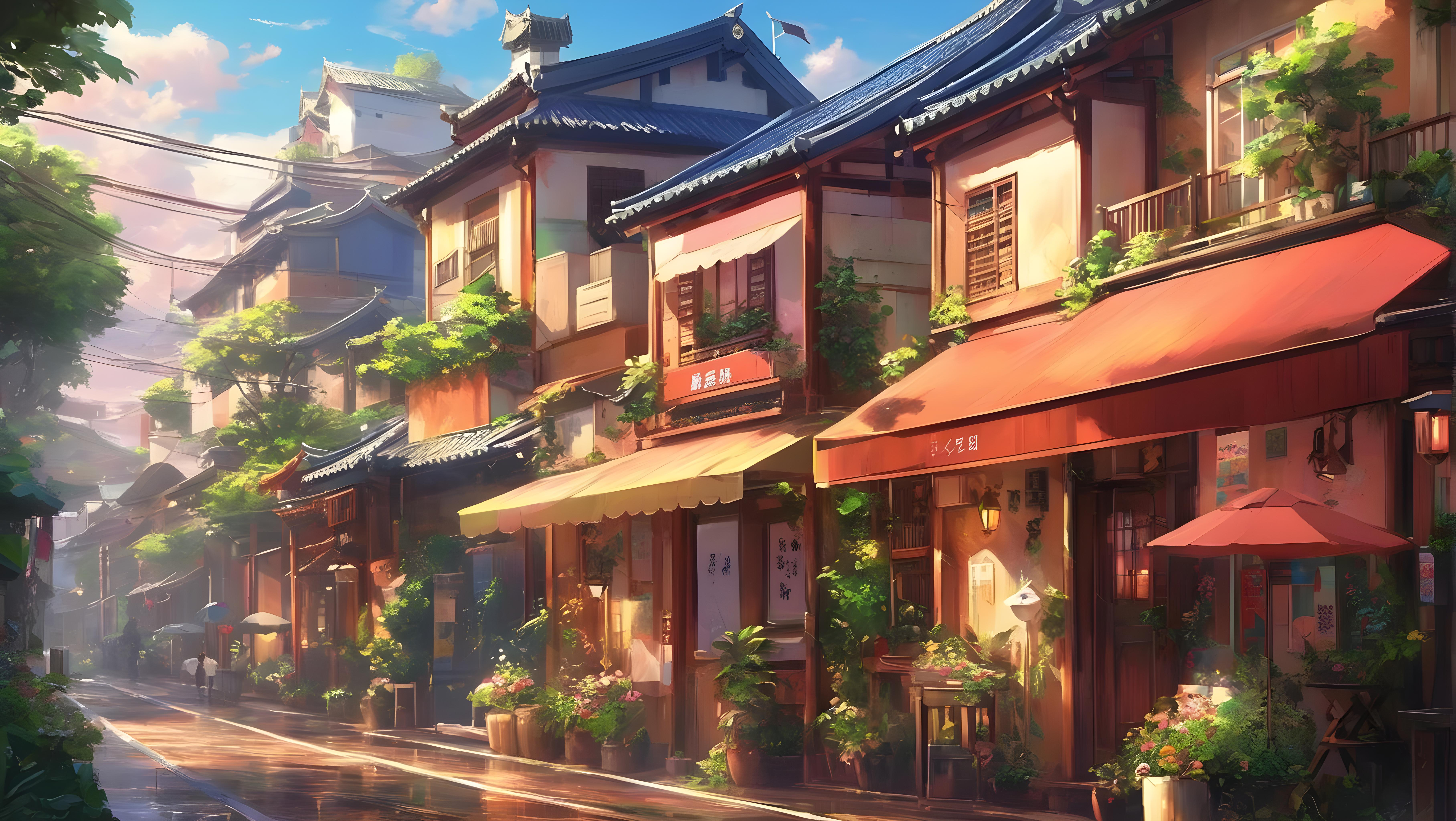 Anime City 4k Ultra HD Wallpaper