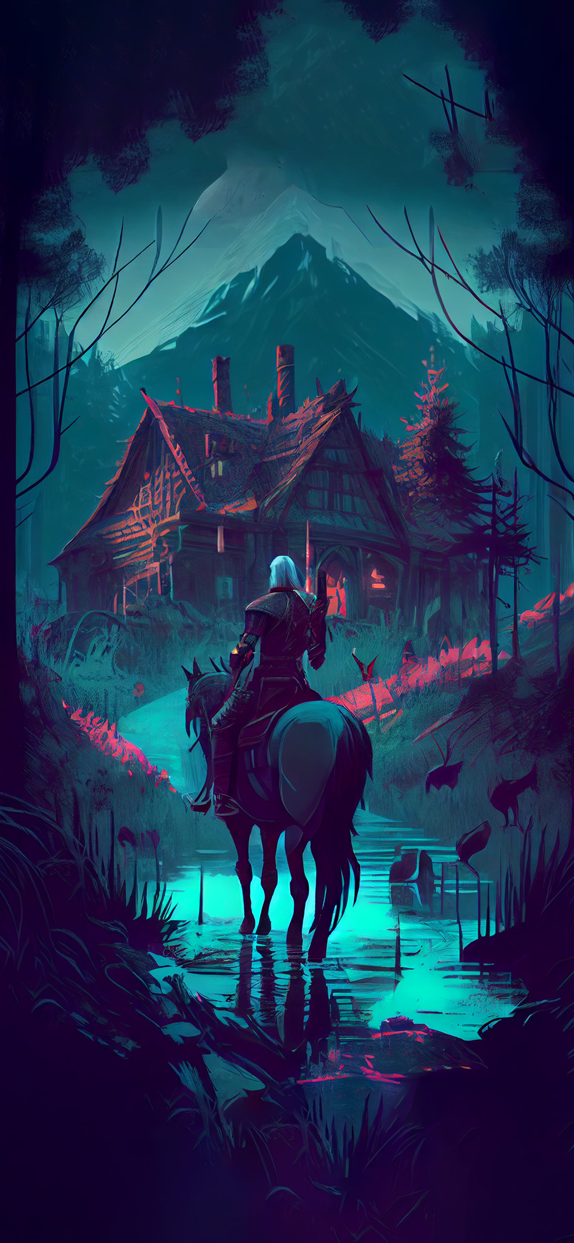Witcher Geralt & Forest Hut Wallpaper