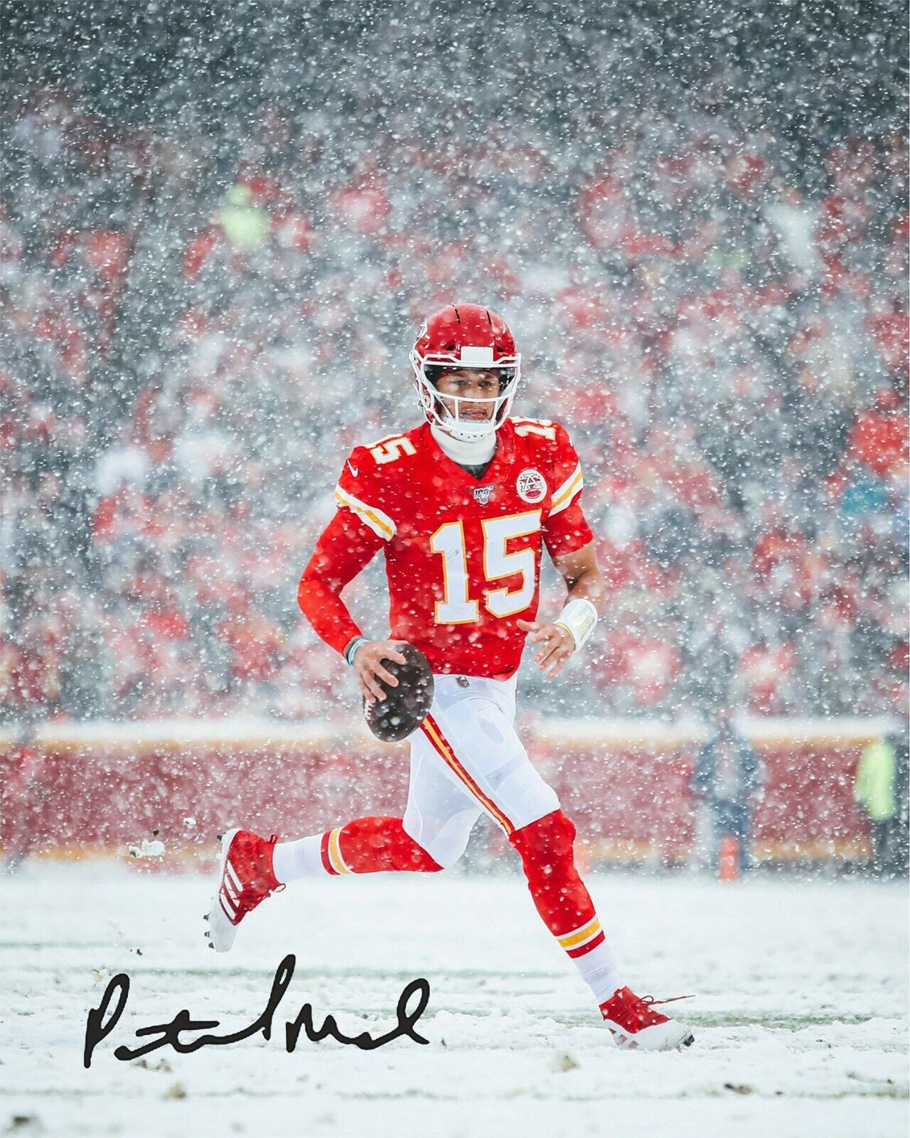 Patrick Mahomes snow 8x10 11x14 poster