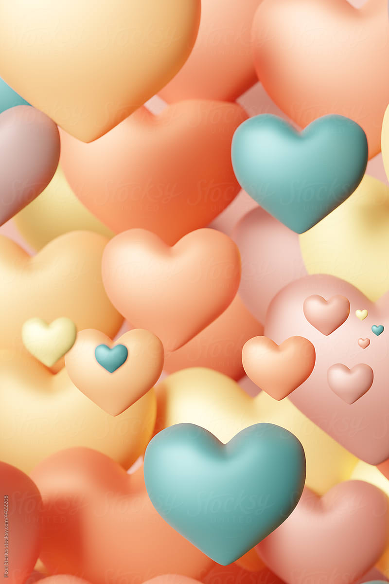 Pastel Hearts Background