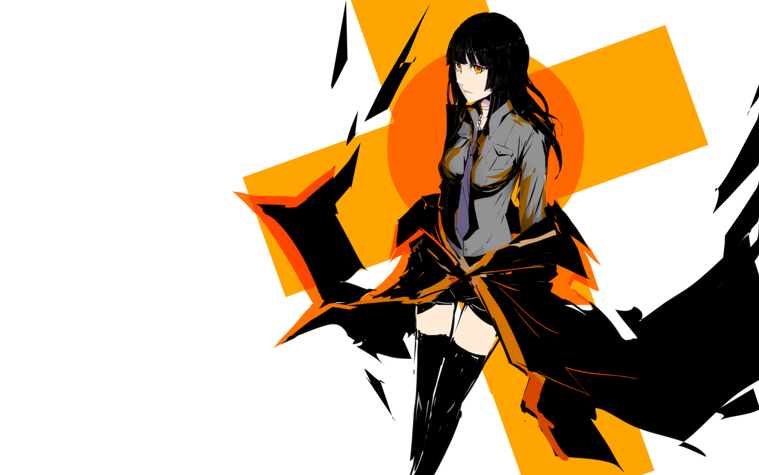 arsenixc black hair long hair orange
