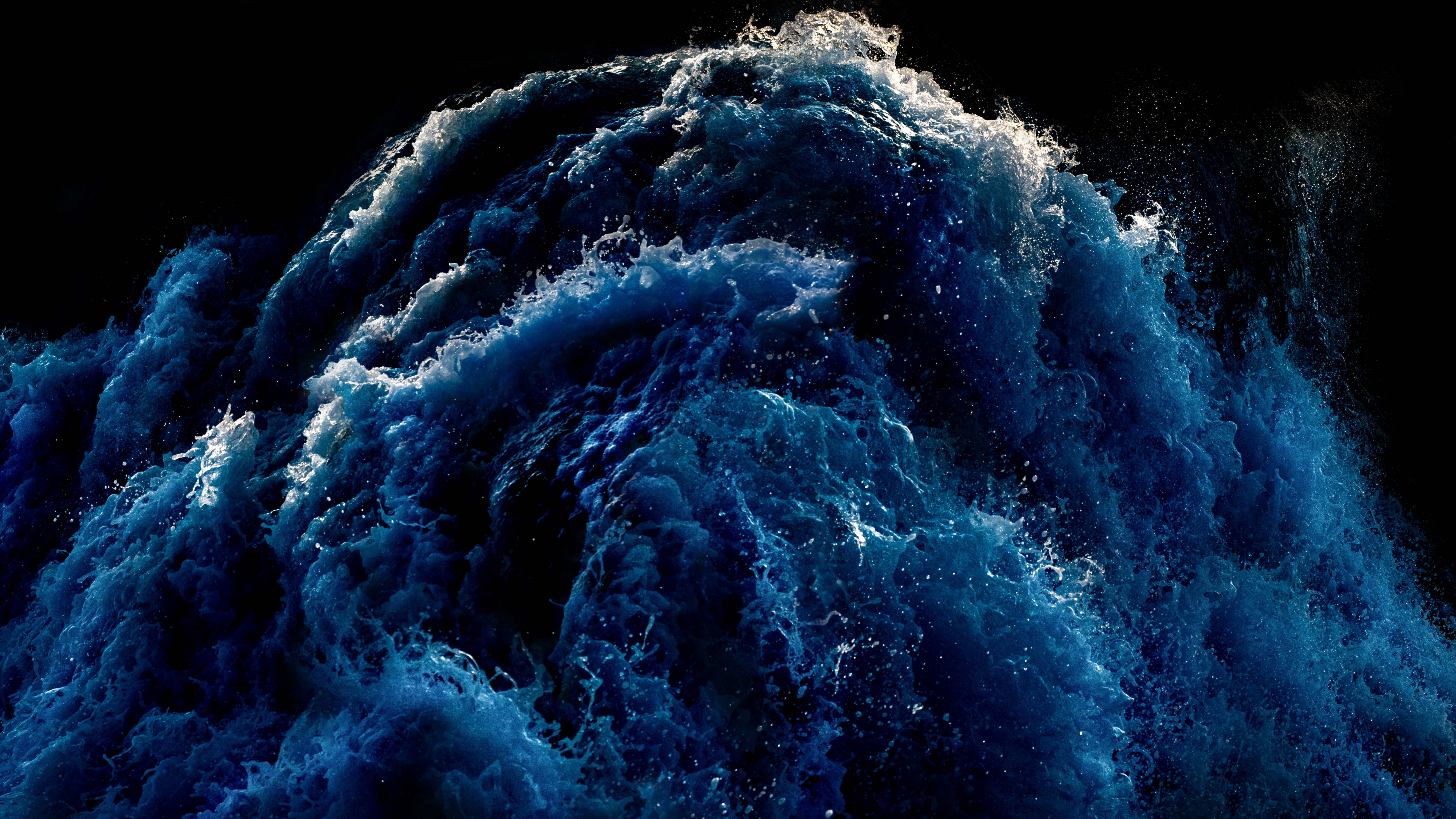 Waves Wallpaper 4K, Deep blue, Ocean, Storm, Coastal