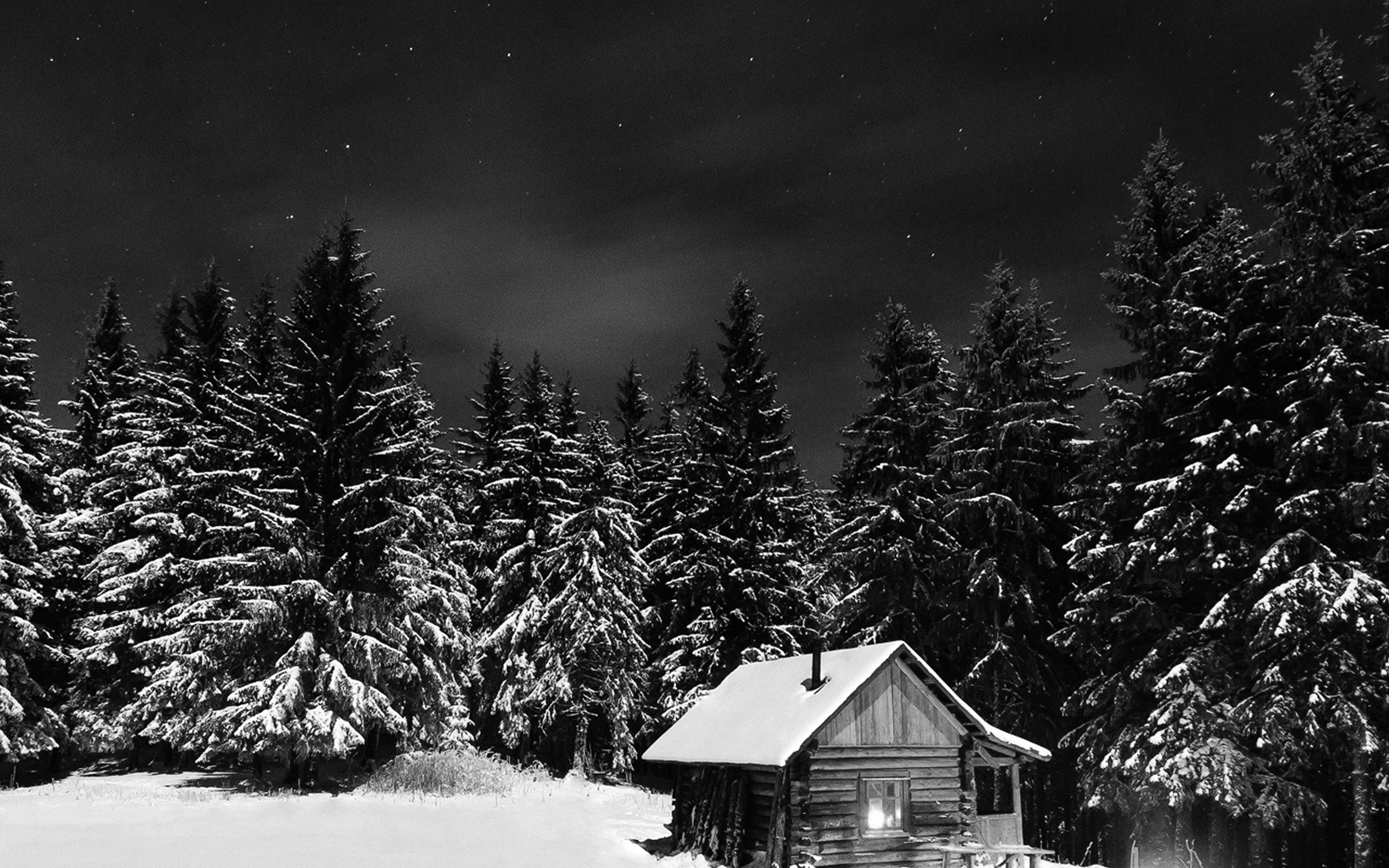 Winter House Night Sky Christmas