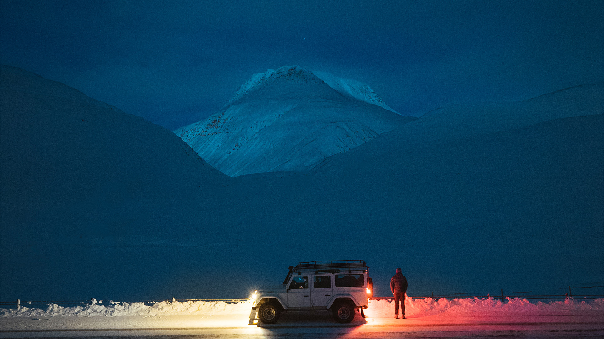 Snow Winter Car Night Nature