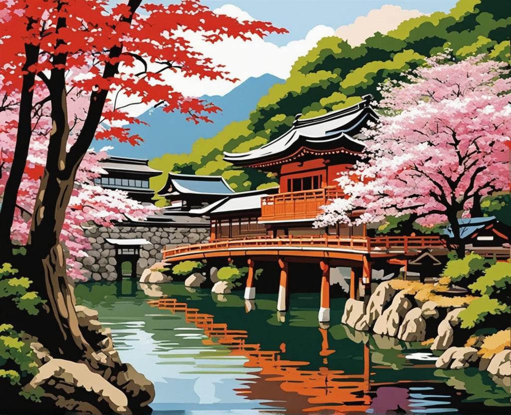 Japanese spring weather trees