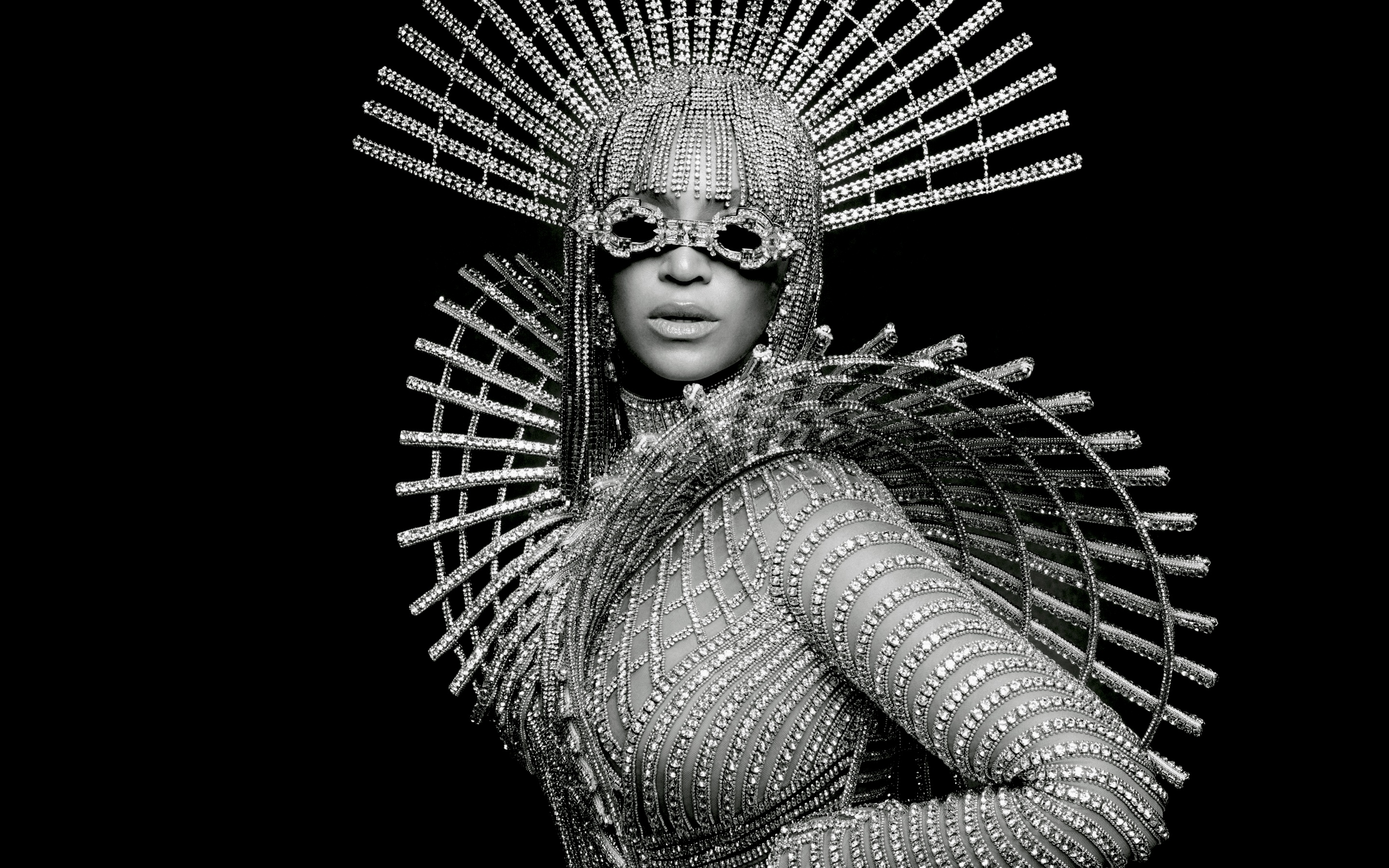 Beyonce Wallpaper 4K, Vogue, Monochrome
