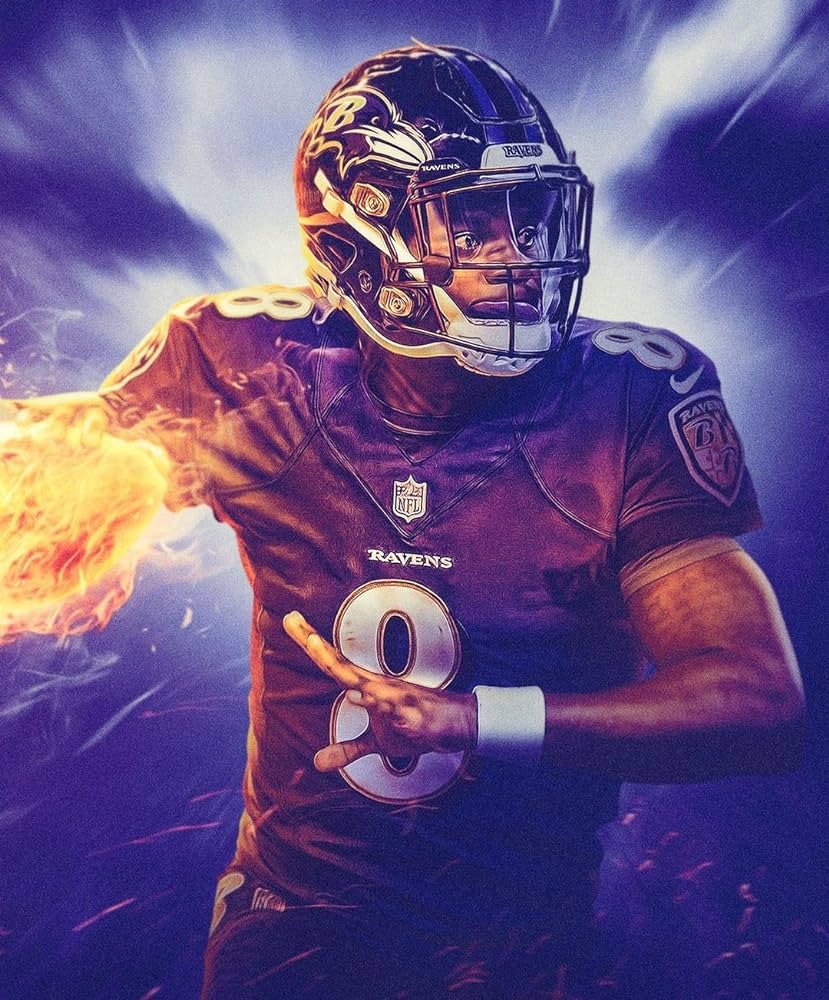 Lamar Jackson Picture Art, Poster Print