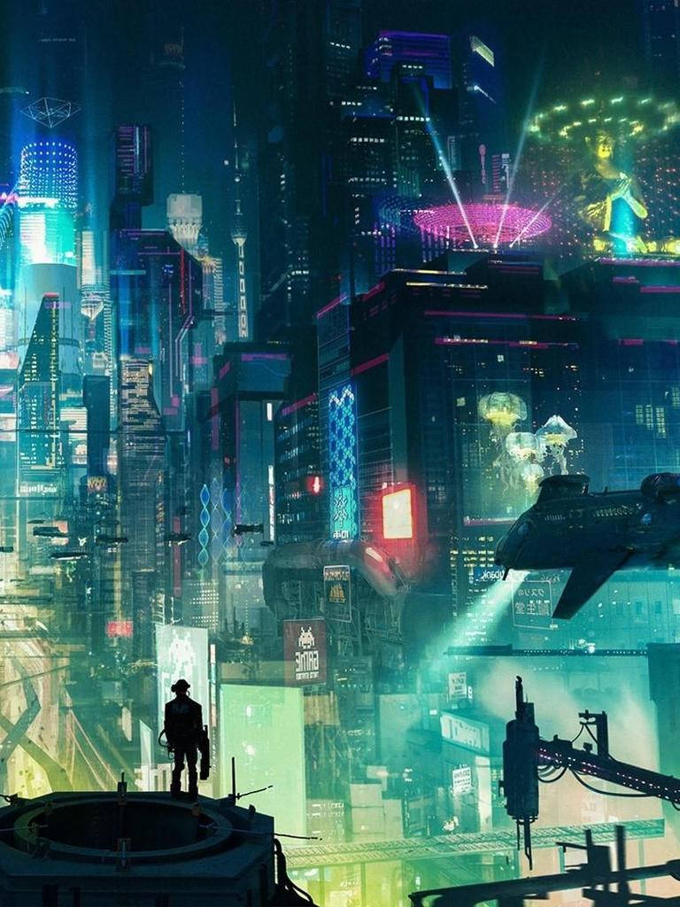 Free Cyberpunk City HD Wallpaper