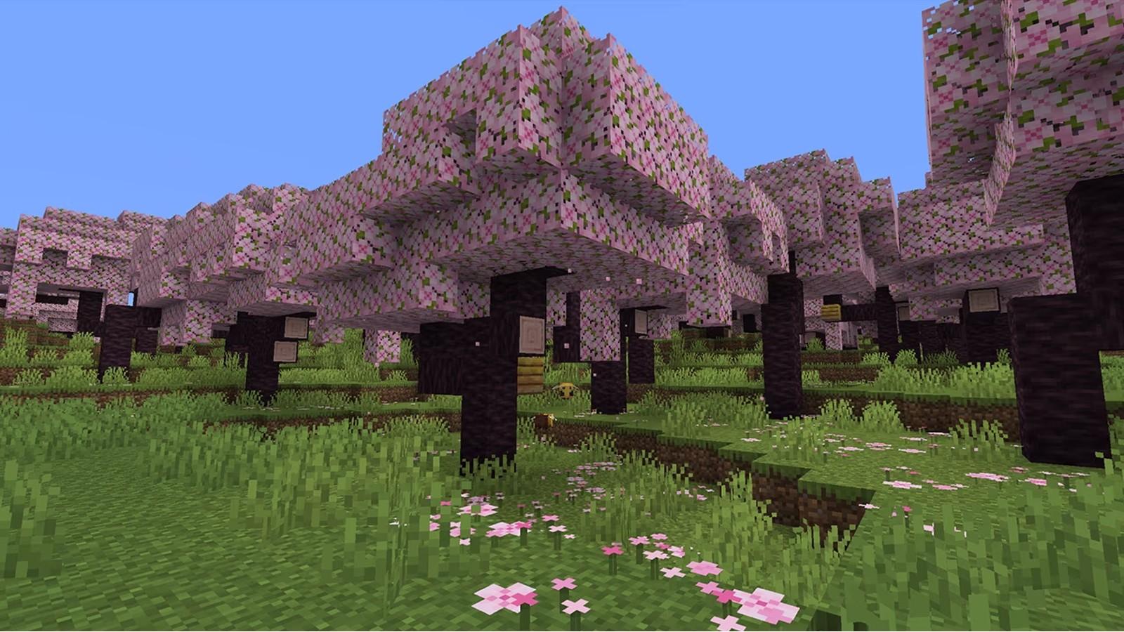 Minecraft adds new cherry blossom trees