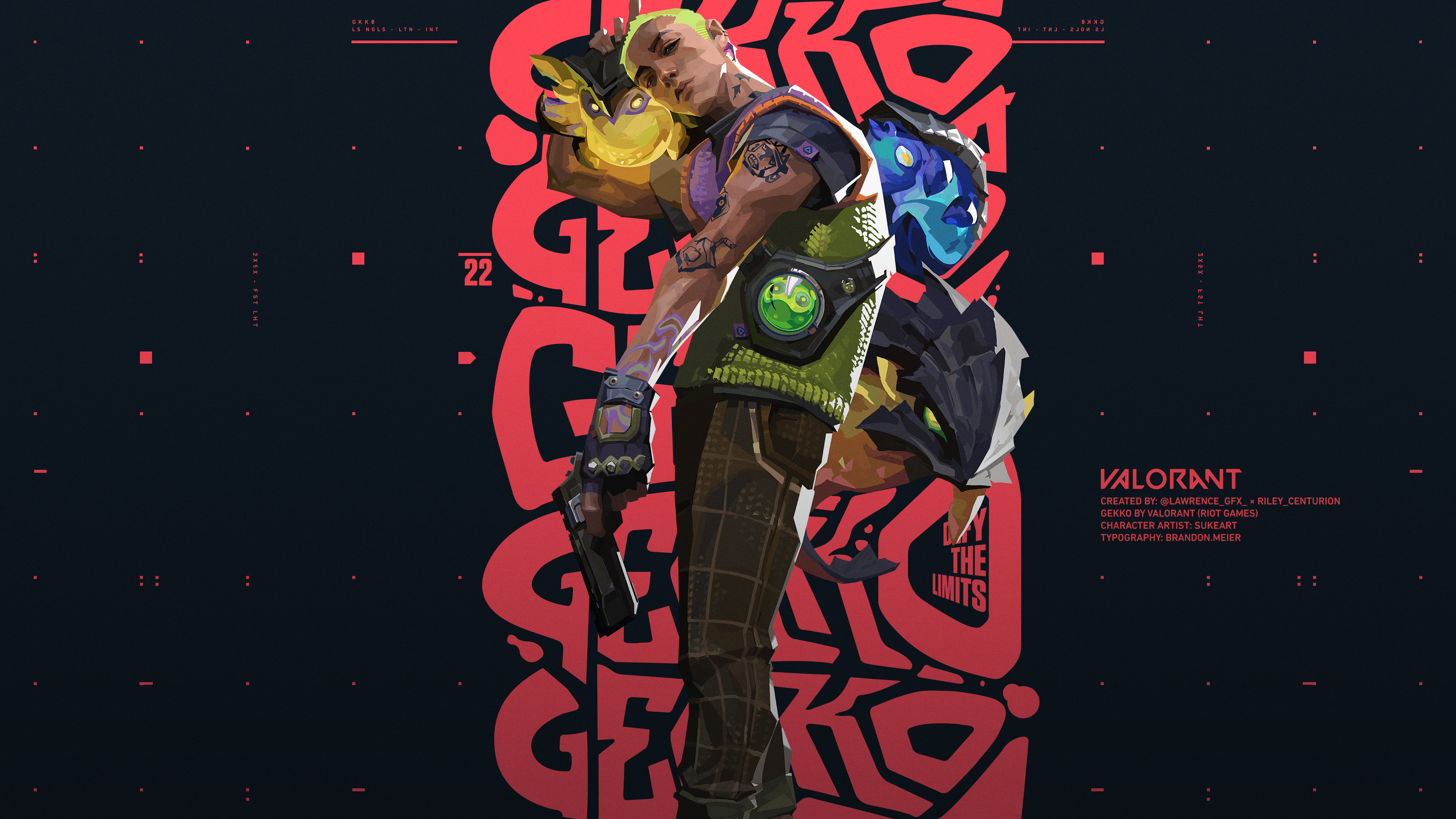 Gekko Wallpaper 4K, Valorant, Dark