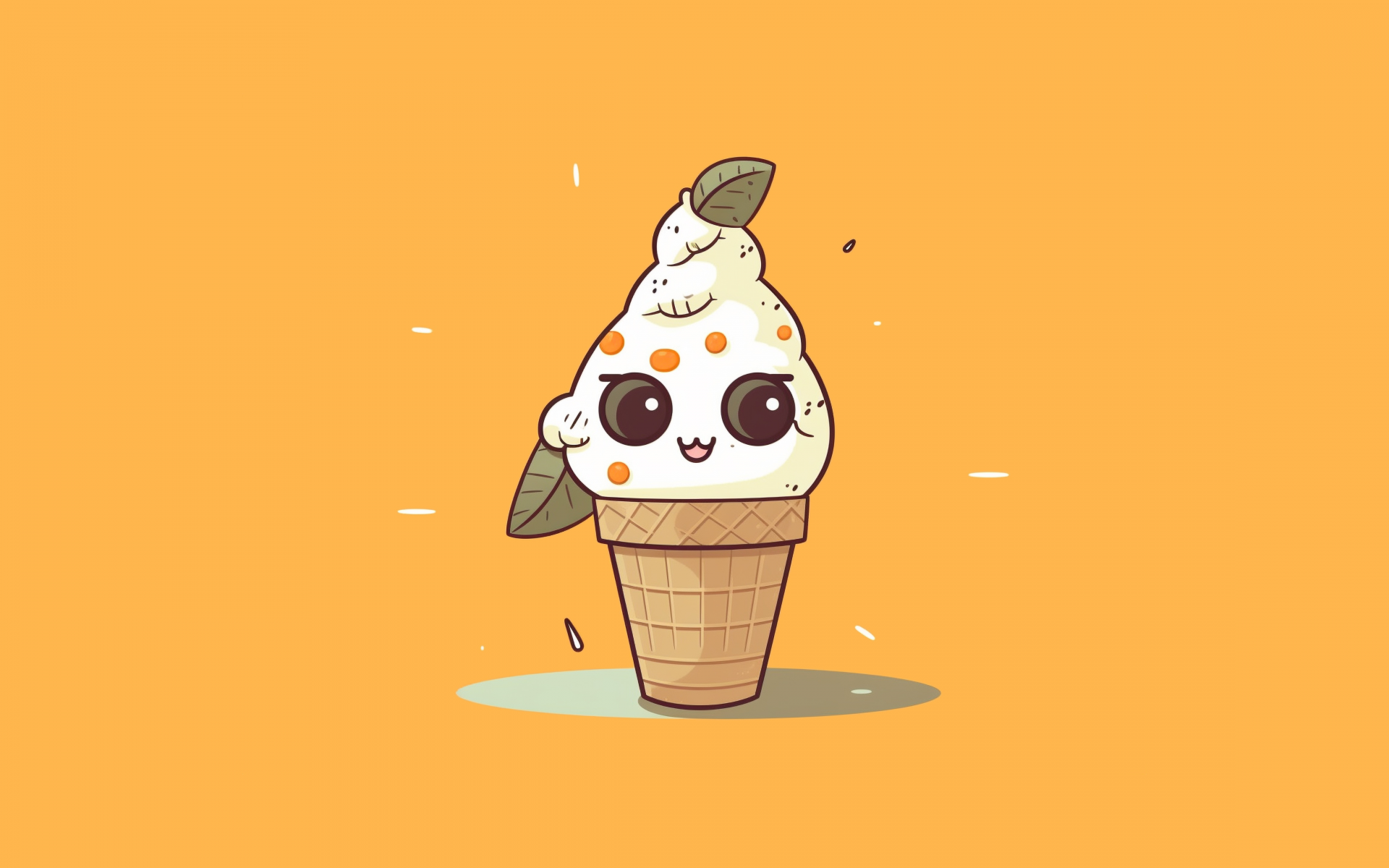 Kawaii ice cream Wallpaper 4K, Desert