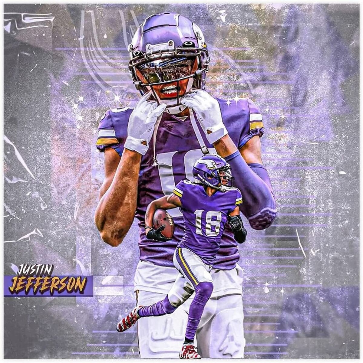 Sports Poster Justin Jefferson Canvas