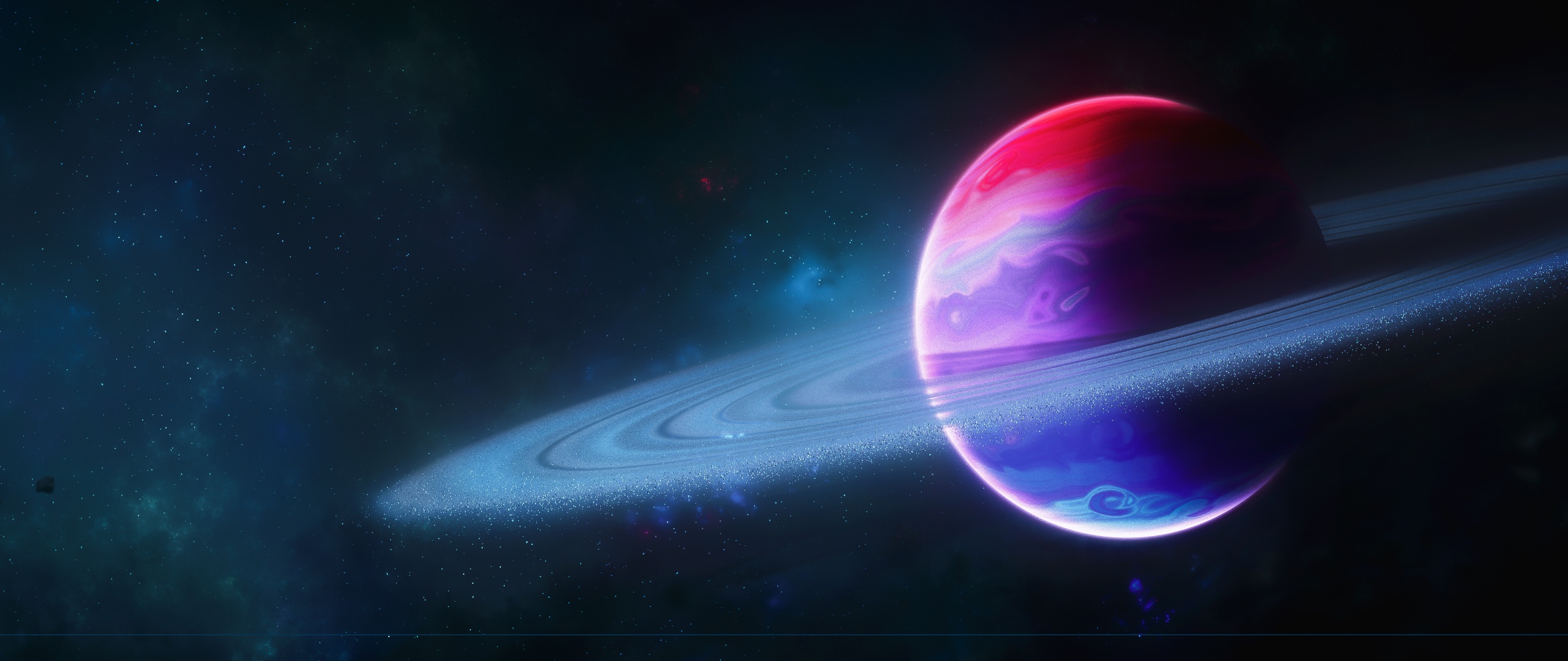 Planet Wallpaper 4K, Rings of Saturn