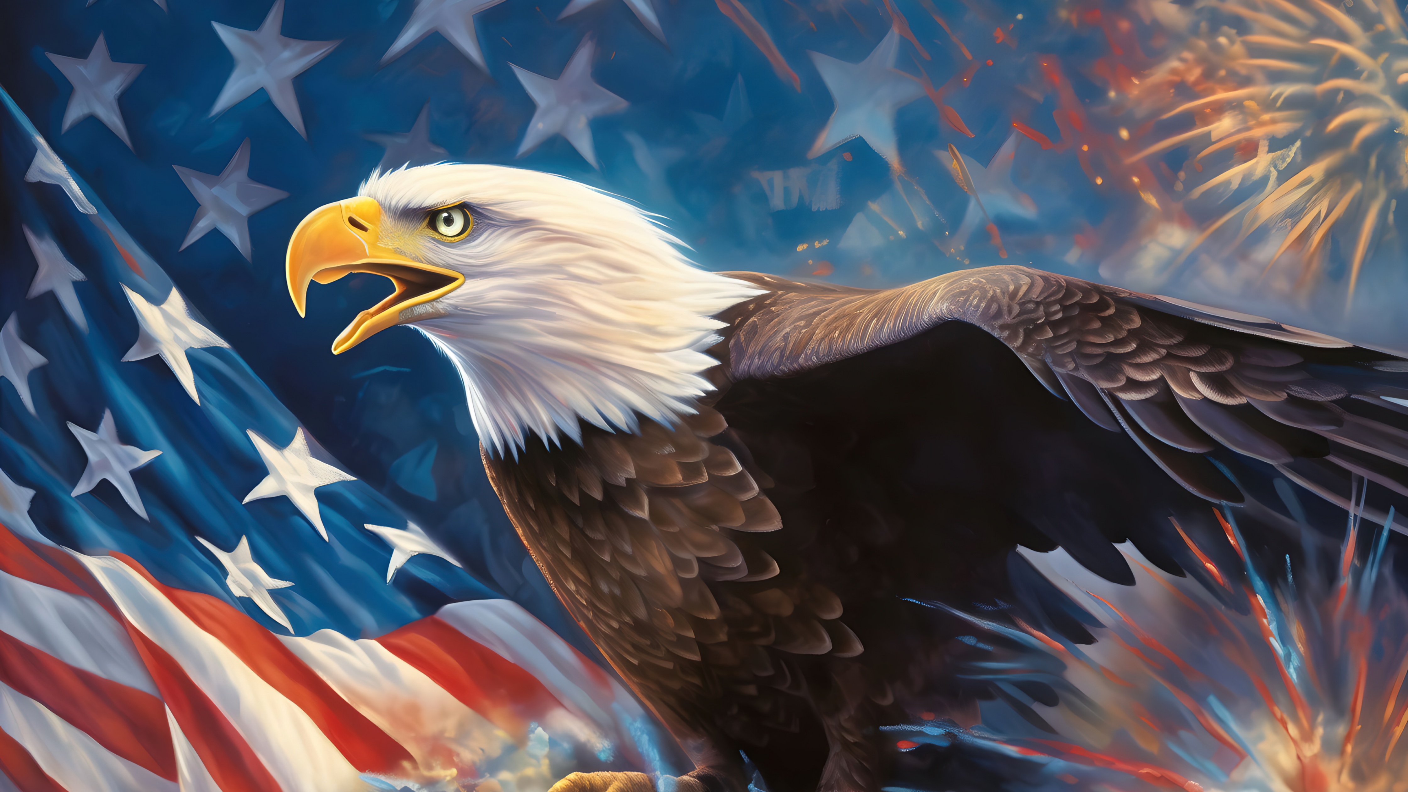 Bald eagle Wallpaper 4K, Independence