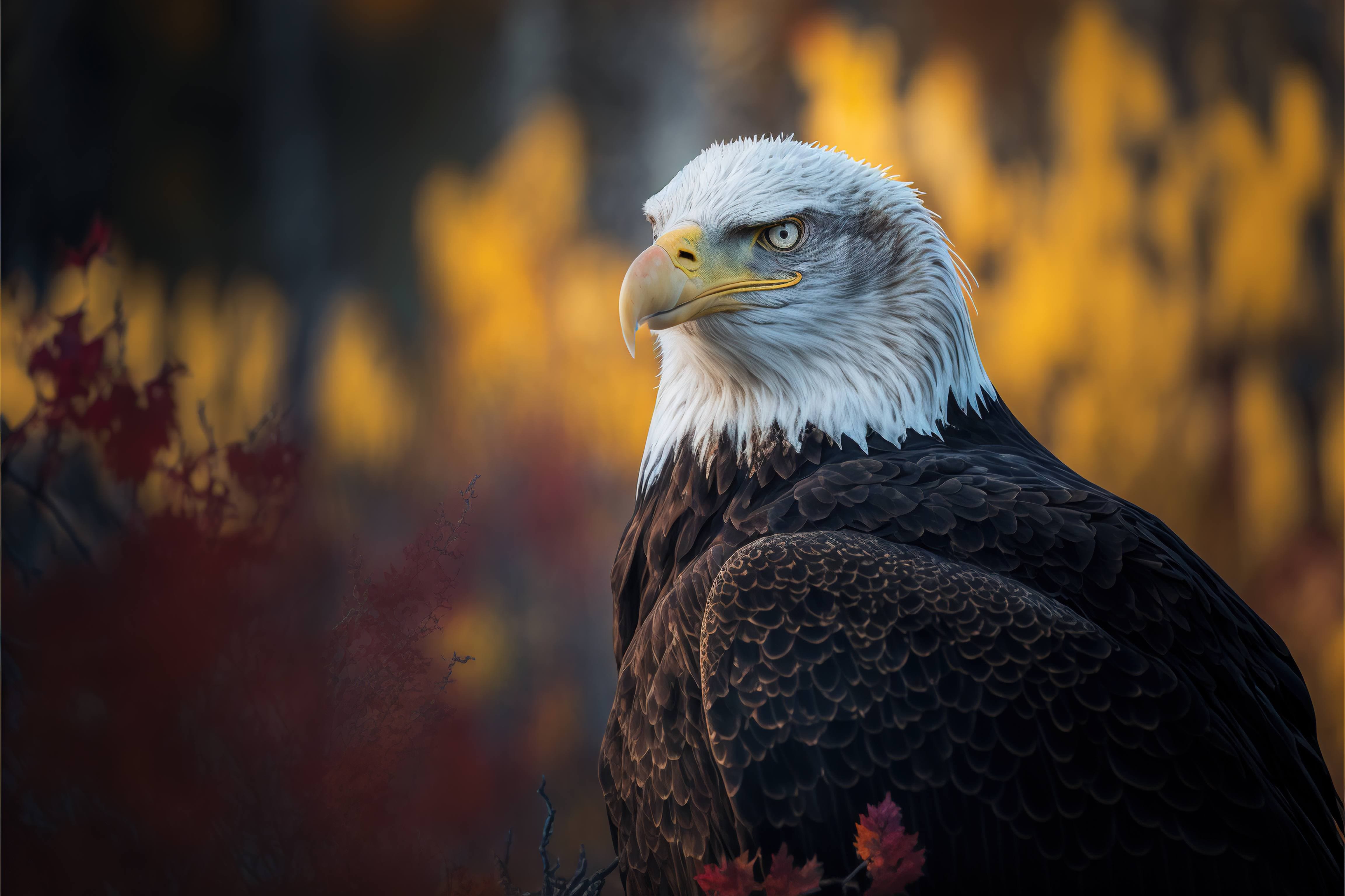 A rare sighting of a bald eagle that is