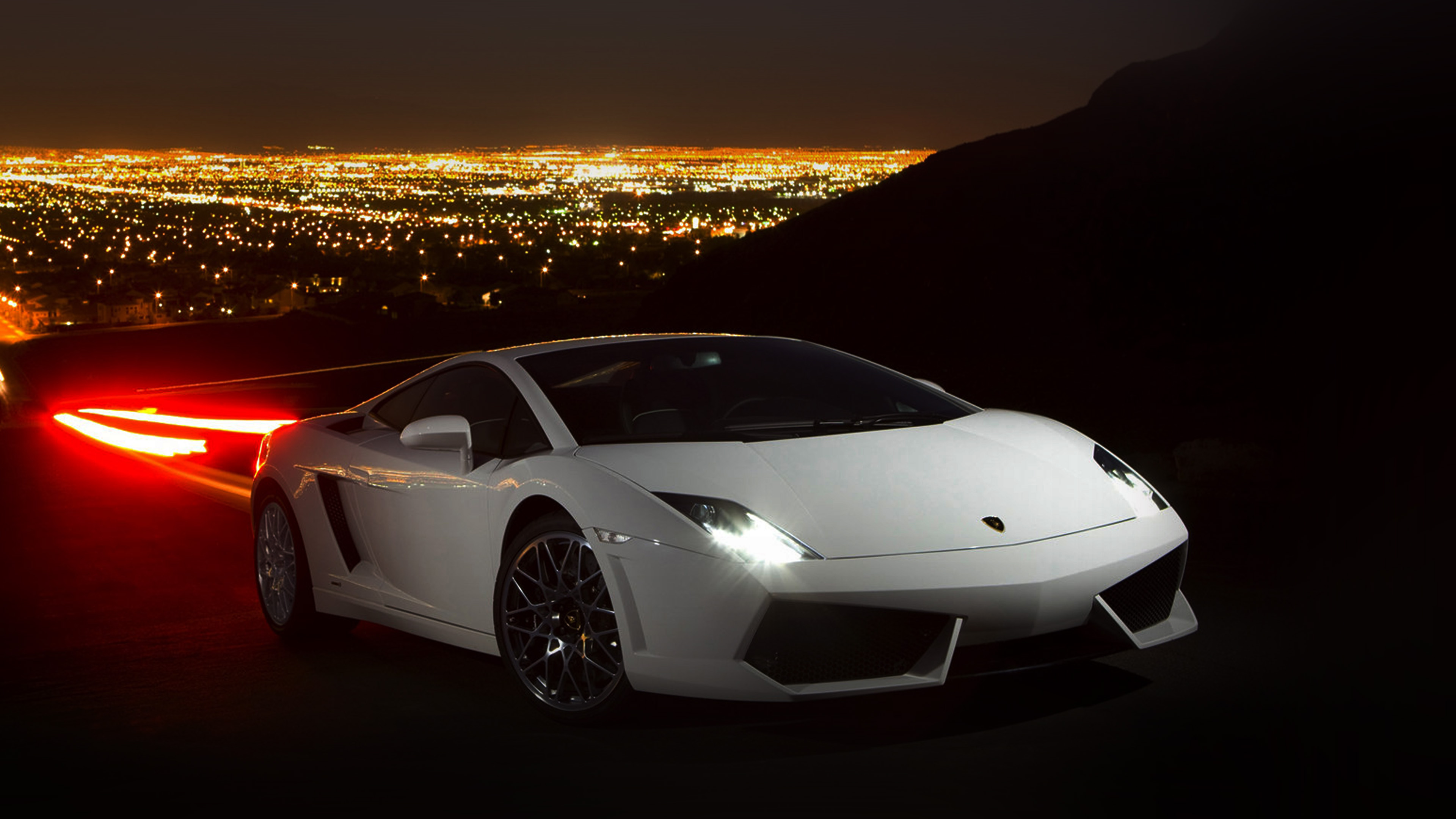 Car Lamborghini Art Dark Night Drive