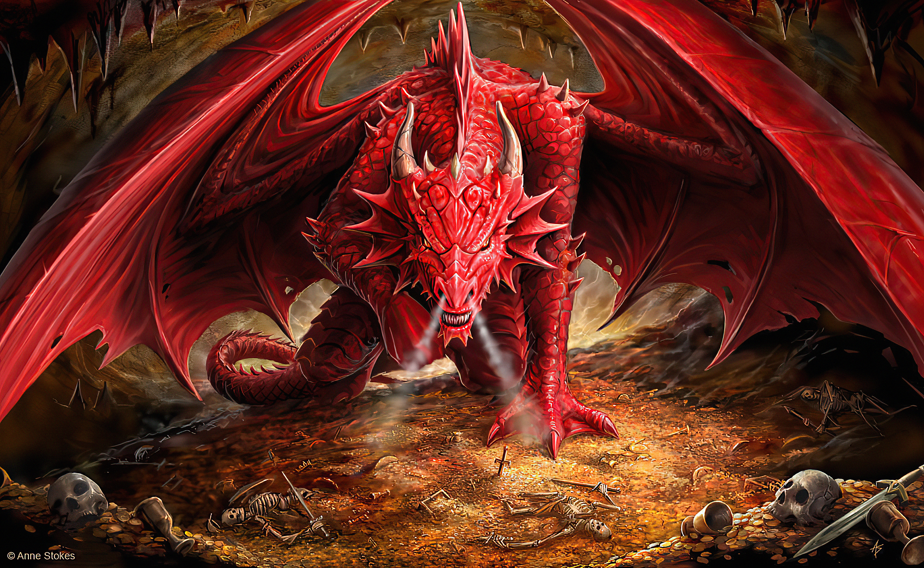 Red Liar Dragon 4k Wallpaper, HD Artist