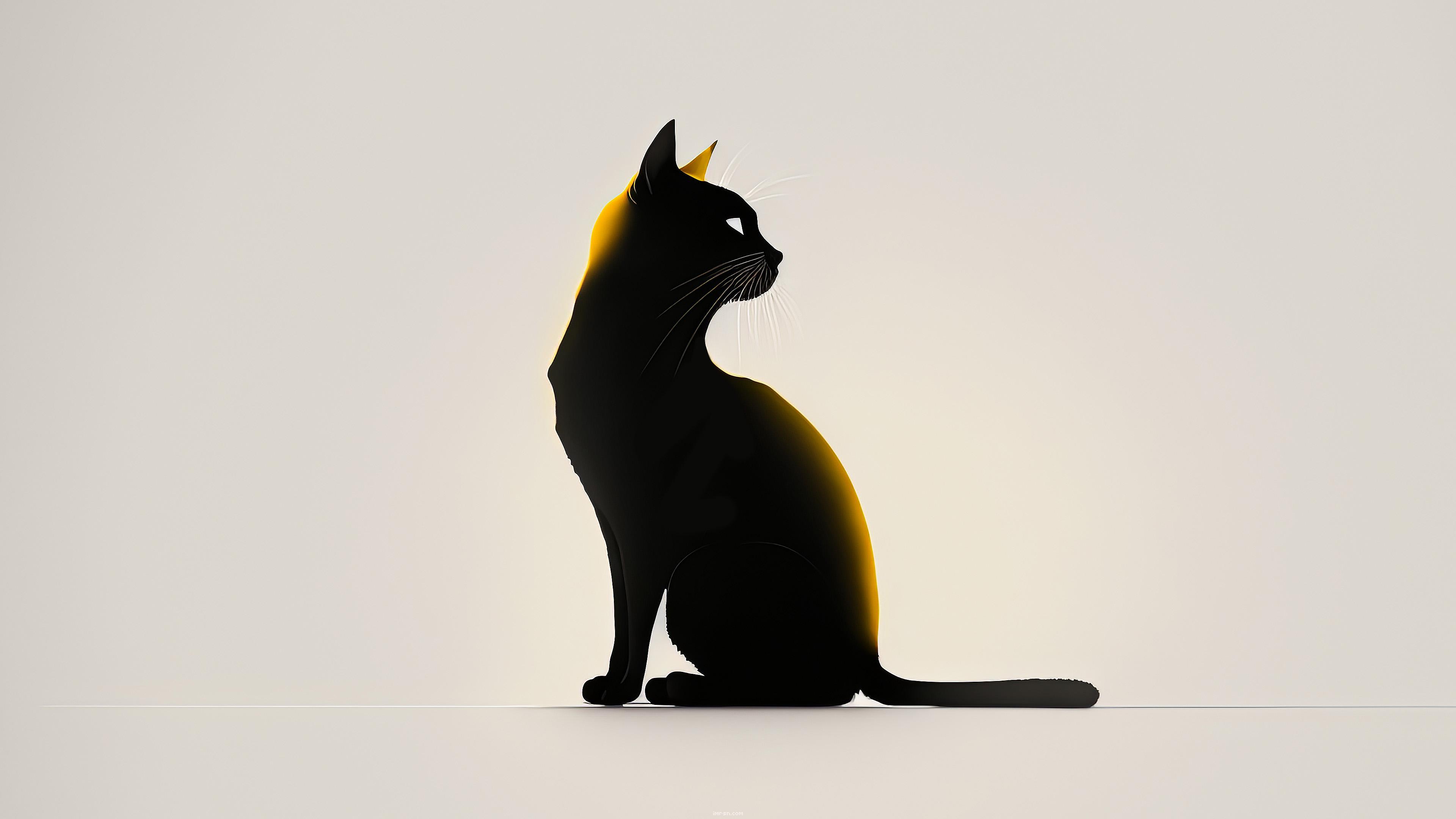 Minimal Black Cat 4K {3840x2160} by a.i