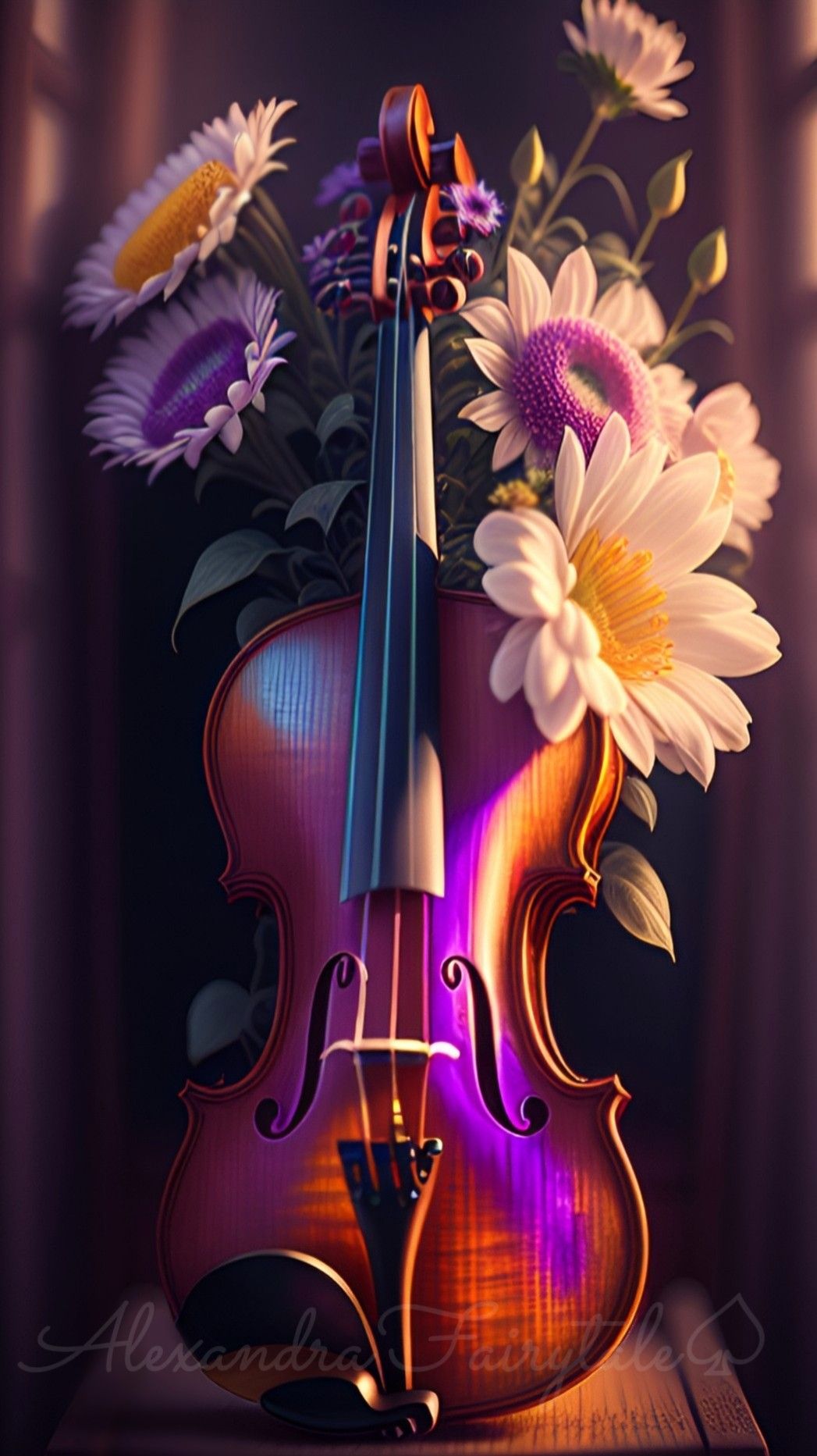Violin. Cute flower wallpaper, Art