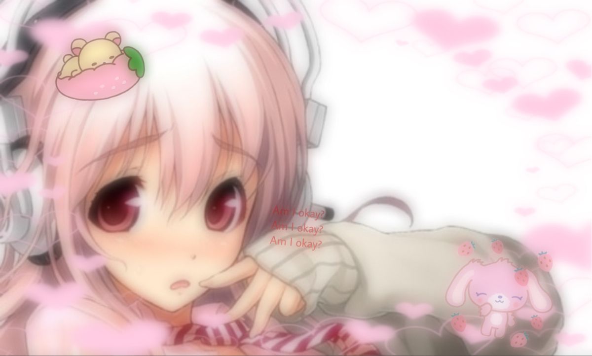 Pink wallpaper anime, Kawaii core