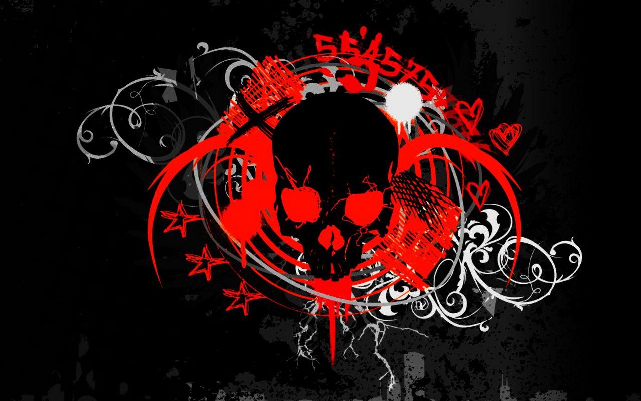 Black skulls wallpaper, Skull artwork