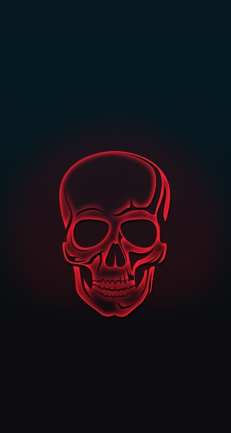 Red dragon on skull Wallpaper Download