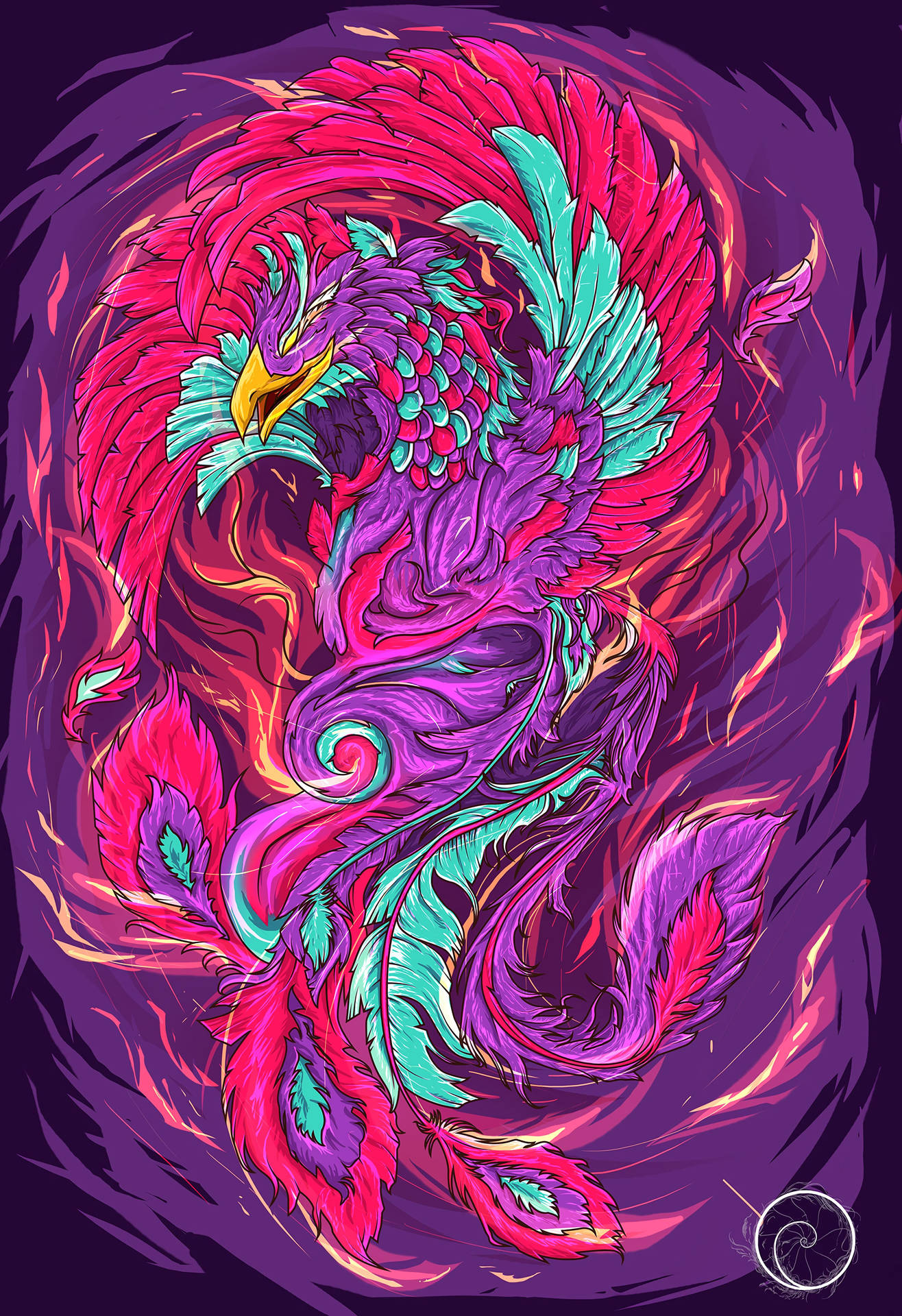 Download free Purple Art Phoenix Mobile
