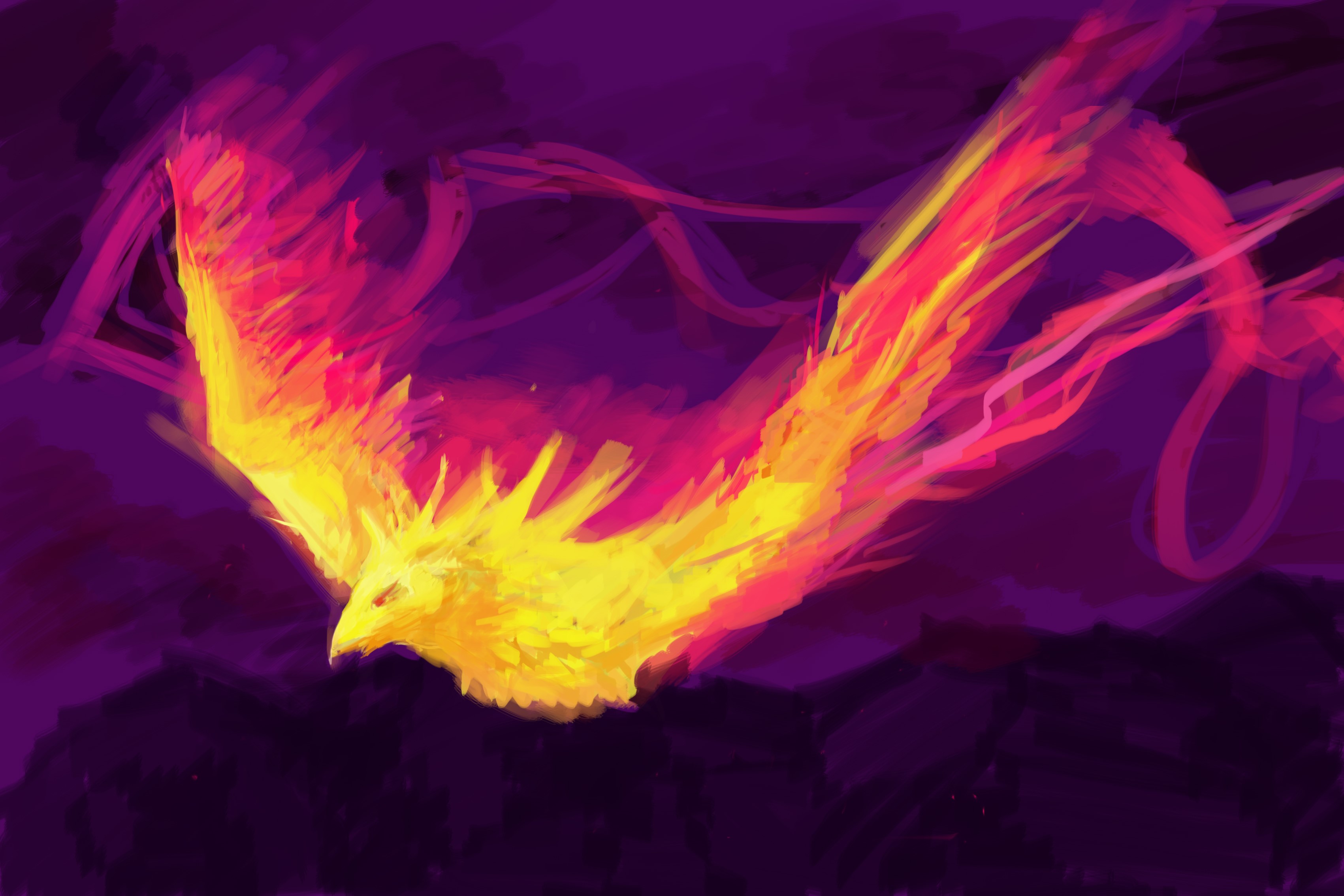 phoenix, fantasy art, colorful