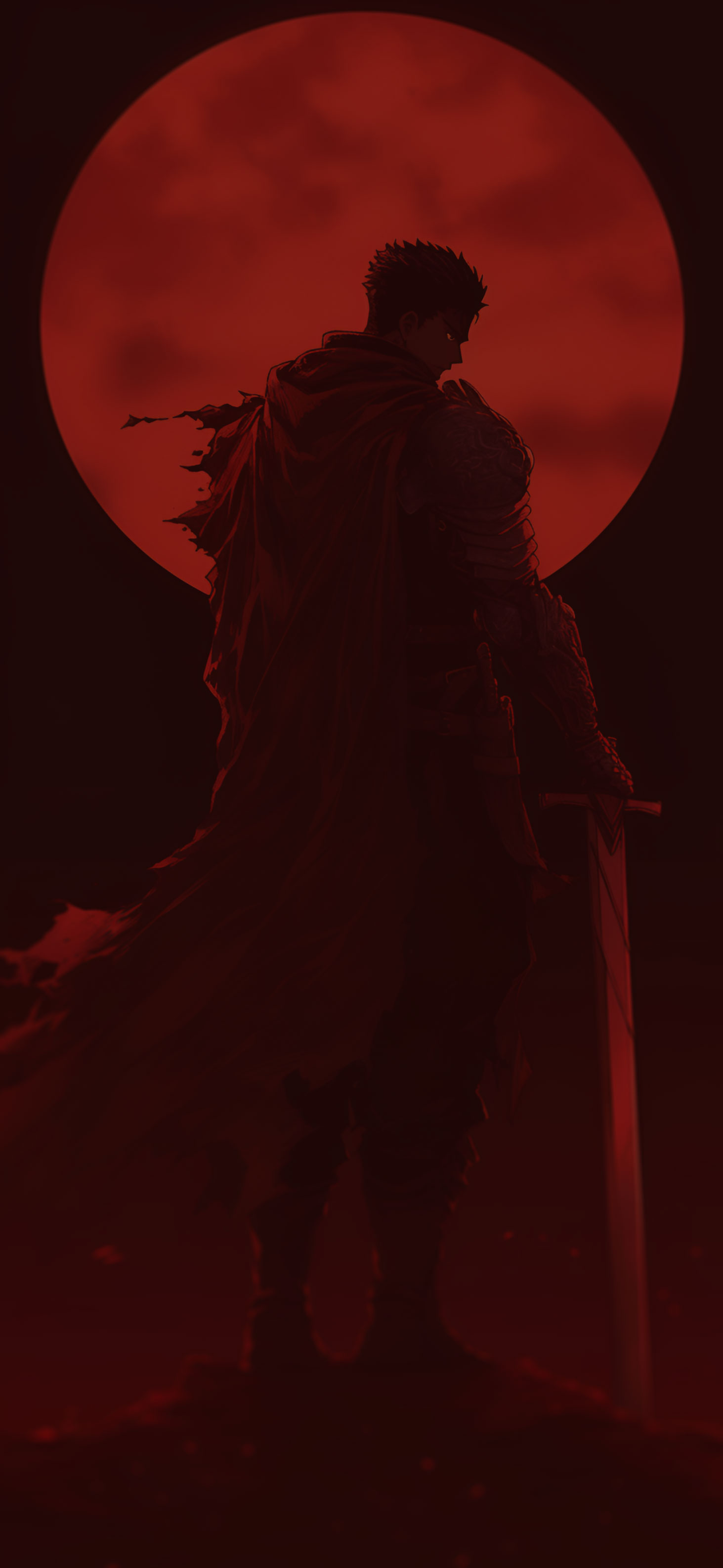 Berserk Guts & Red Moon Wallpaper