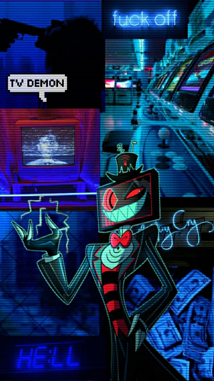Hazbin Hotel Vox Aesthetic Glitch Wallpaper
