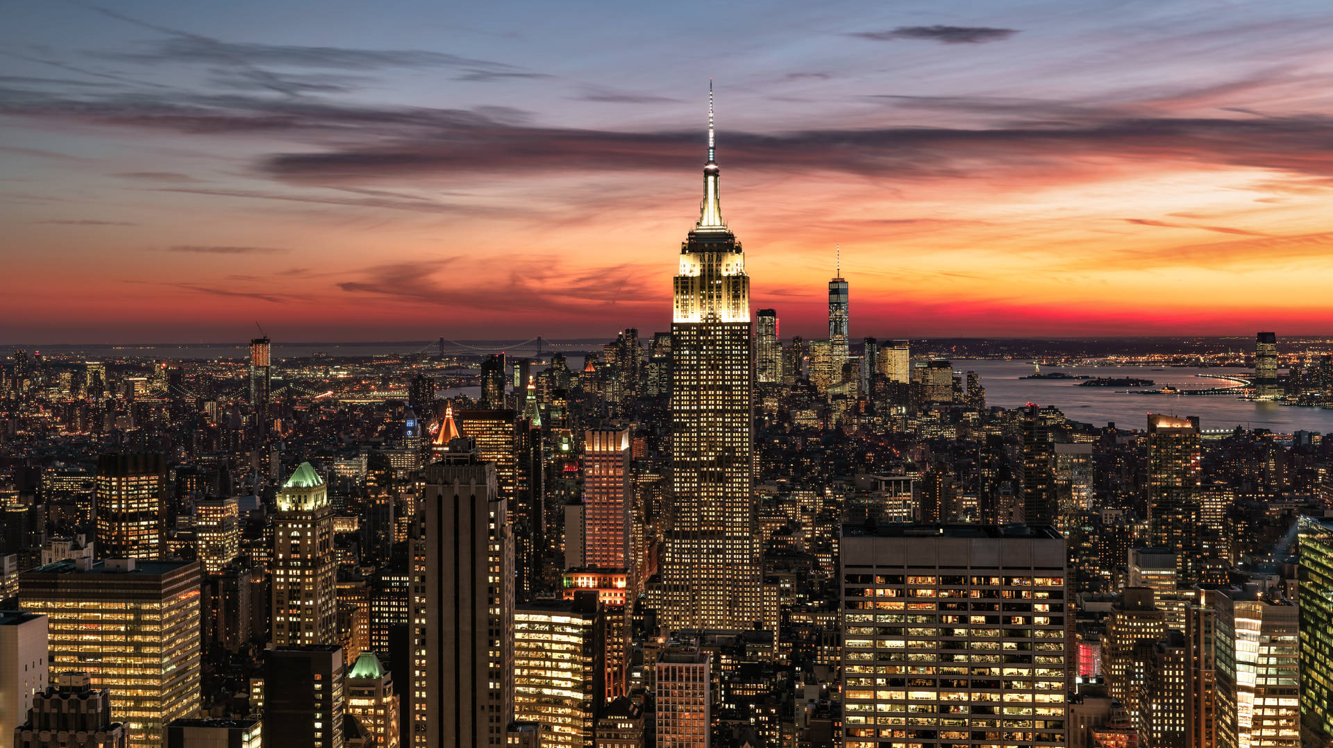 Download 4k New York City Sunset Clouds