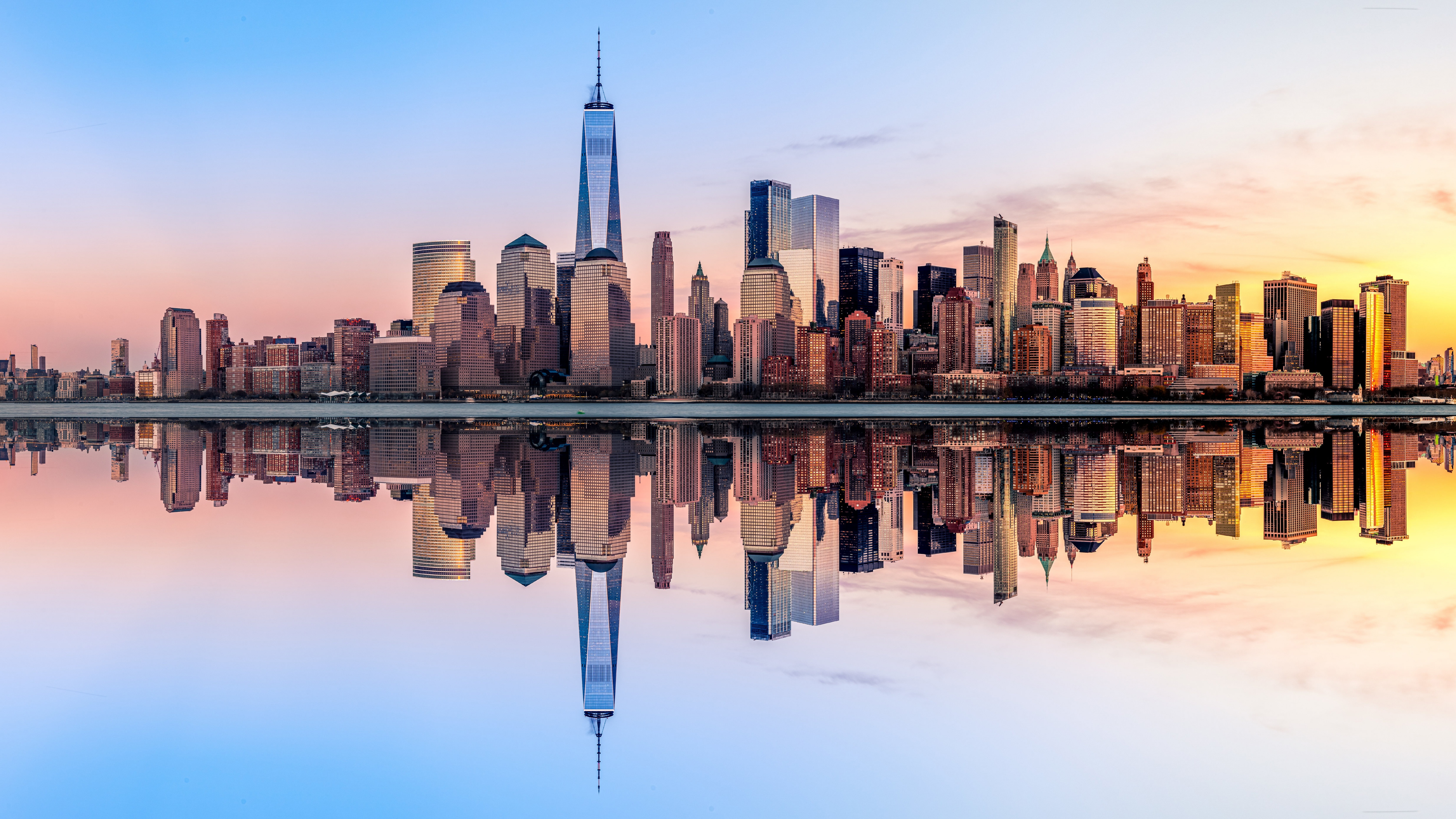 Wallpaper 4K, Panorama, Skyline, Sunset