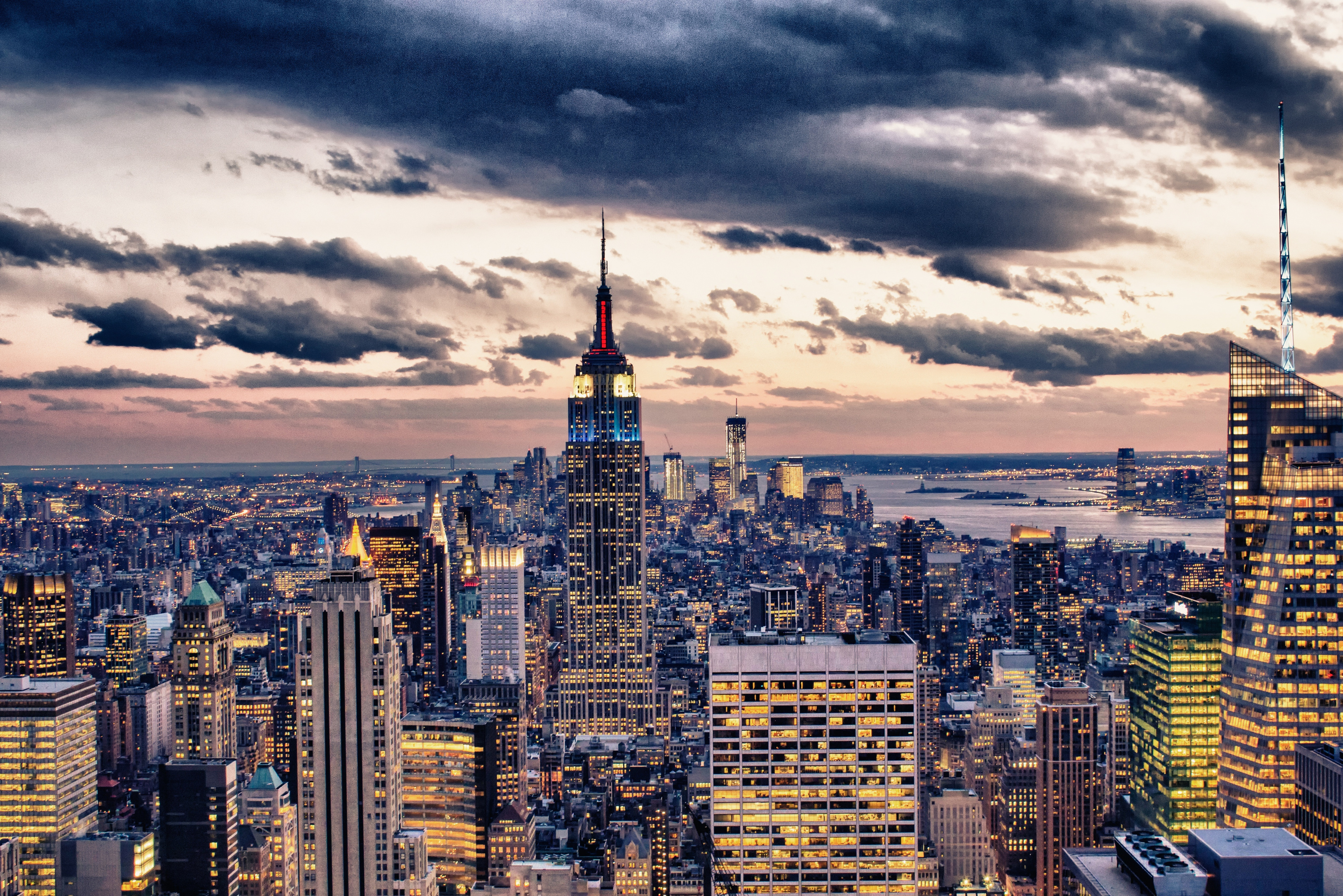 Sunset Over New York City Skyline Mural