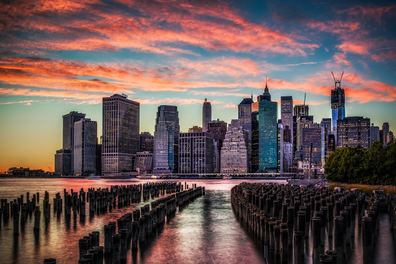 Picture New York City USA Sky Sunrises