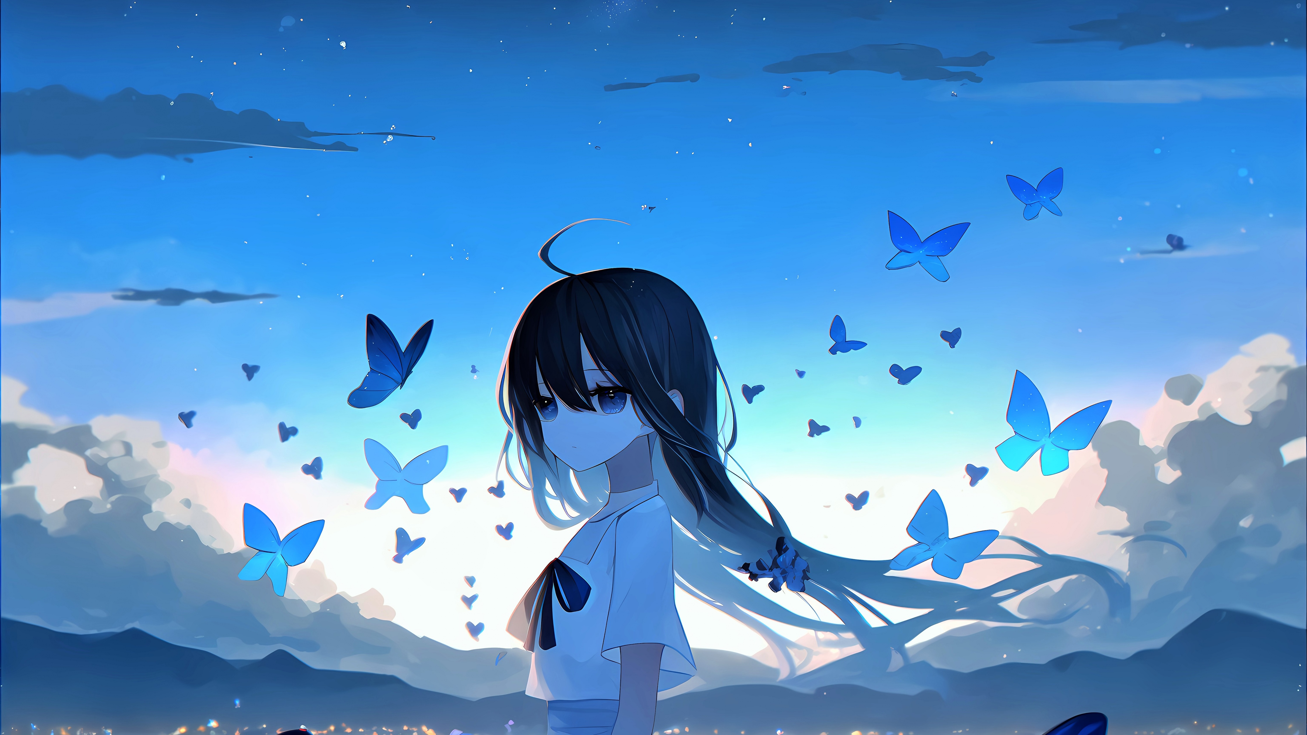 Sad girl Wallpaper 4K, Anime girl, Mood