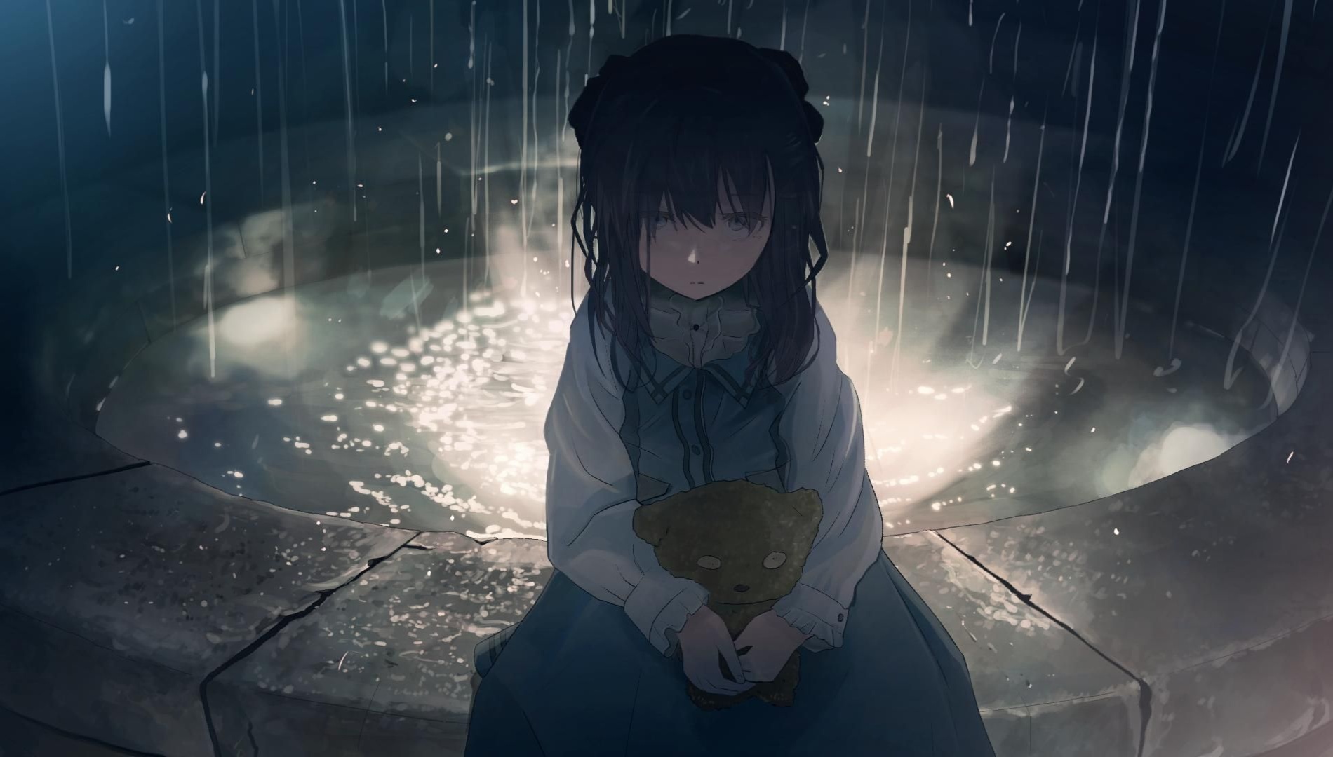 Sad Crying Anime Girl Wallpaper