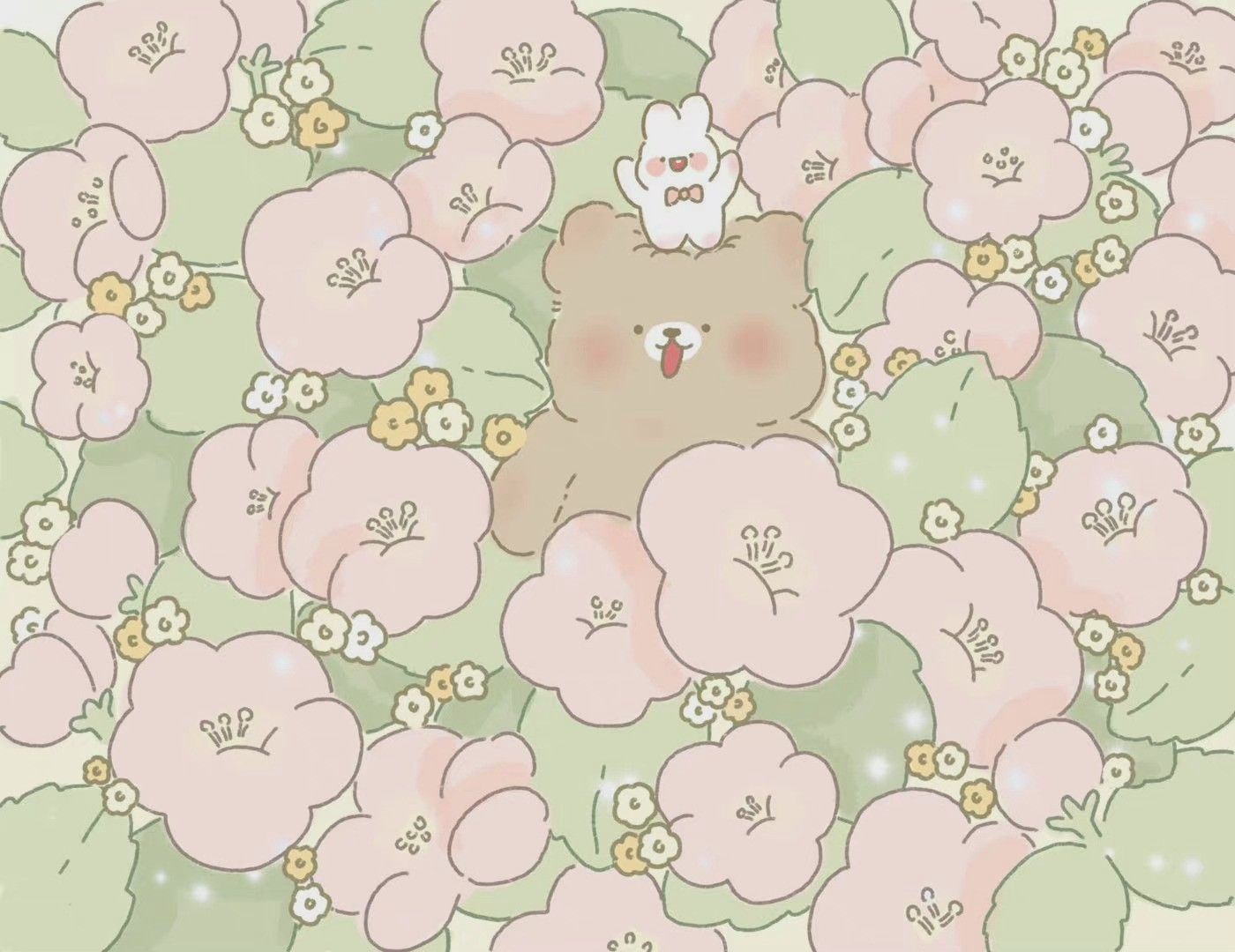 Cute Cartoon Wallpaper with Teddy Bear