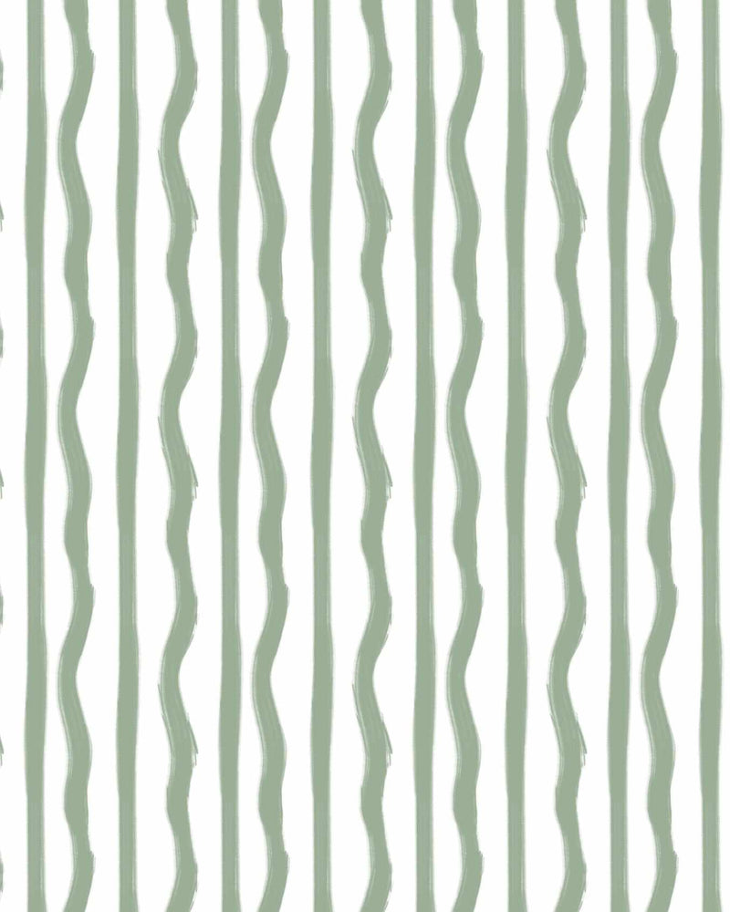 Mixed Stripe Wallpaper in Eucalyptus