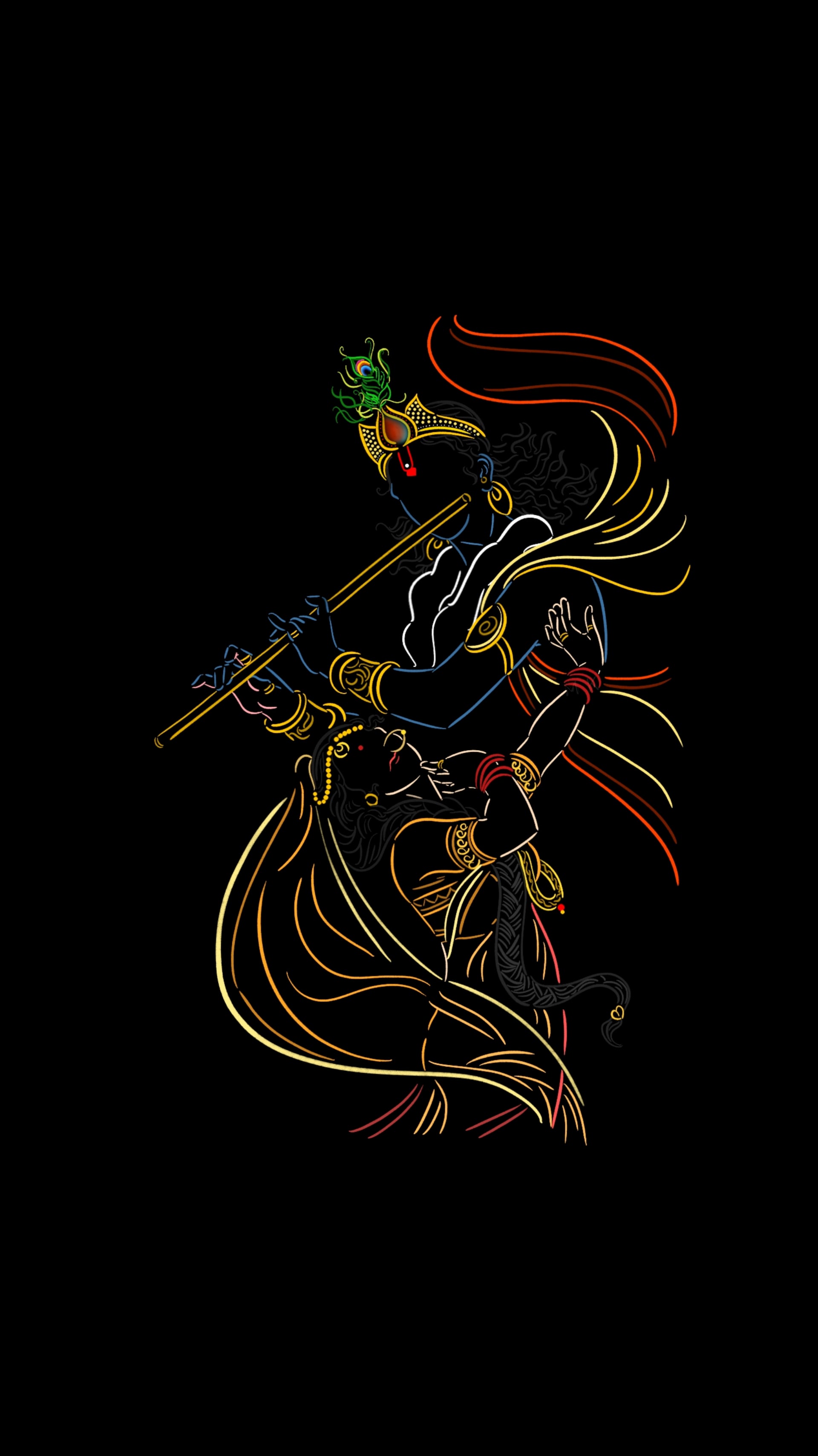 Radha Krishna (minimal wallpaper) hope