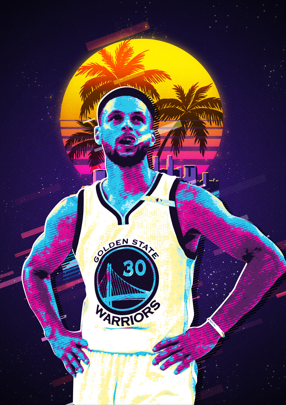 stephen curry retro Wall Mural. Buy