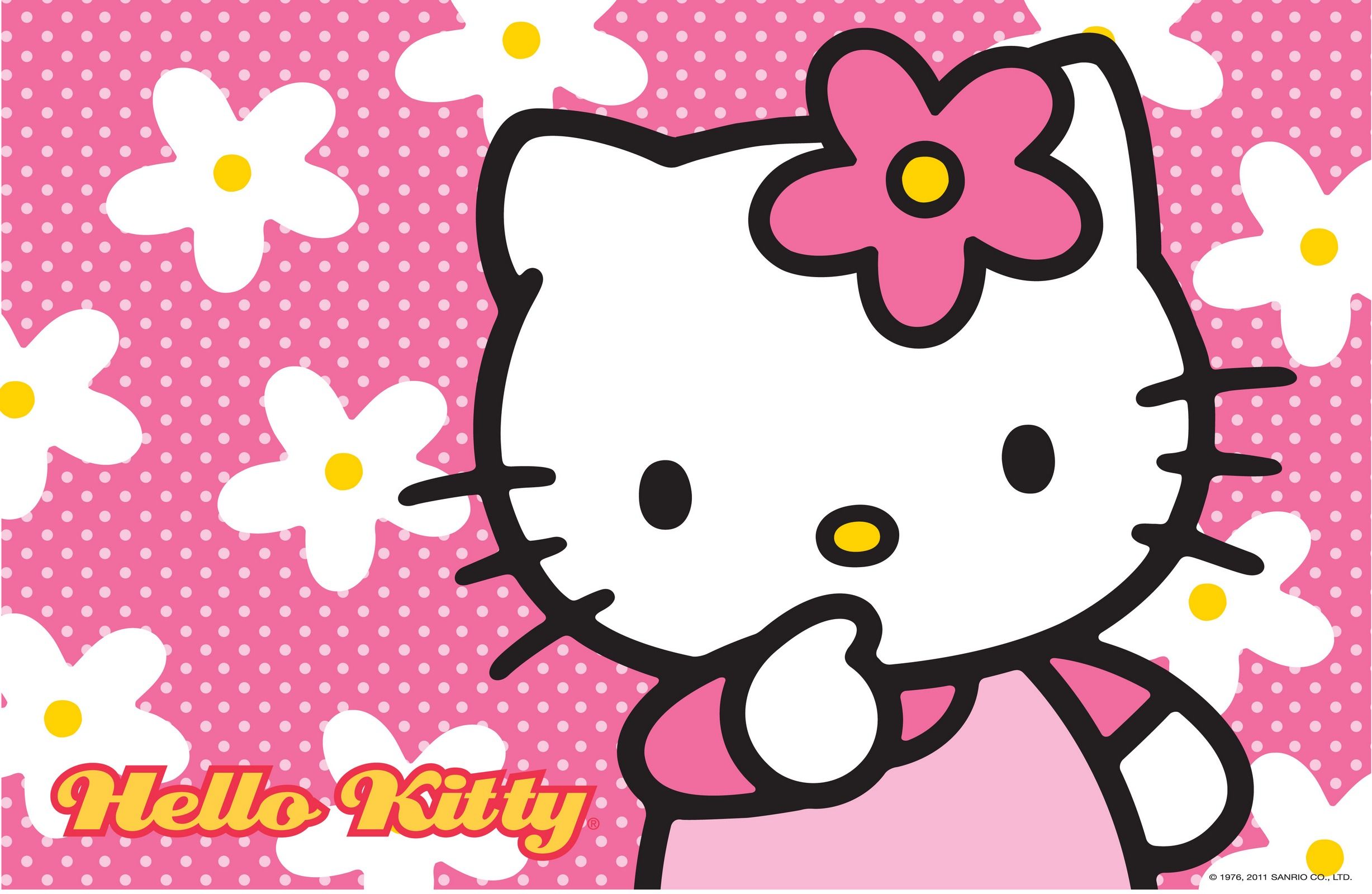 Hello Kitty Wallpaper with Floral Pink