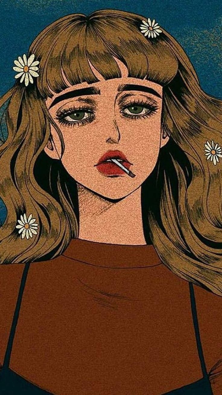 Retro Girl Aesthetic Wallpaper. Pop