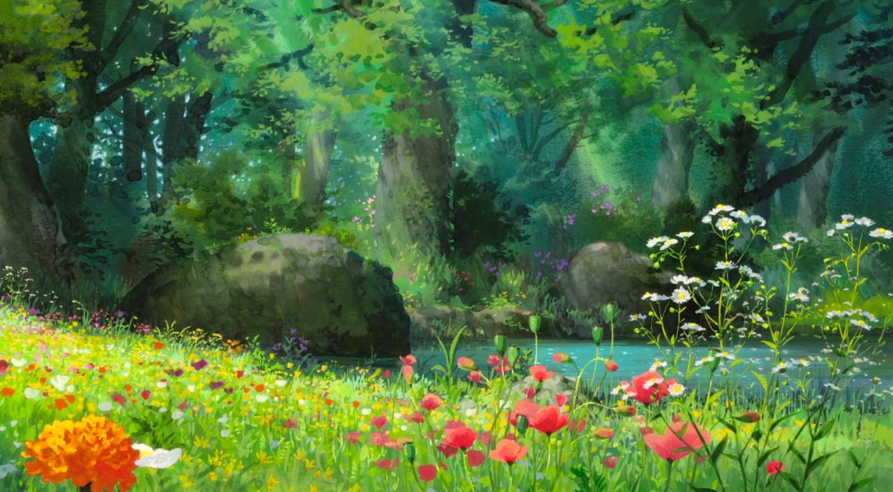 Studio ghibli background, Anime scenery