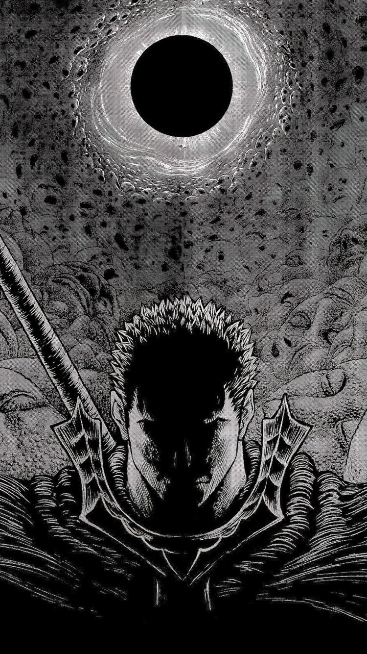 Berserk Guts Black and White 4K Wallpaper