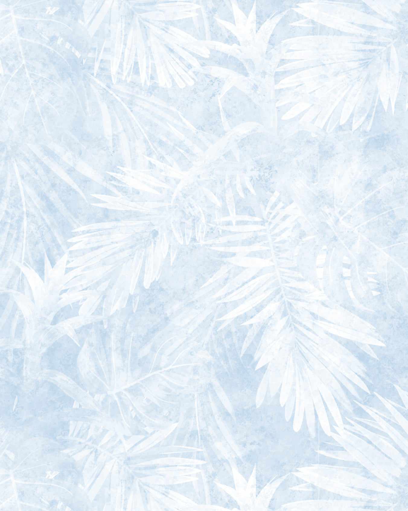 Avalon Palm Leaf Wallpaper in Ice Blue