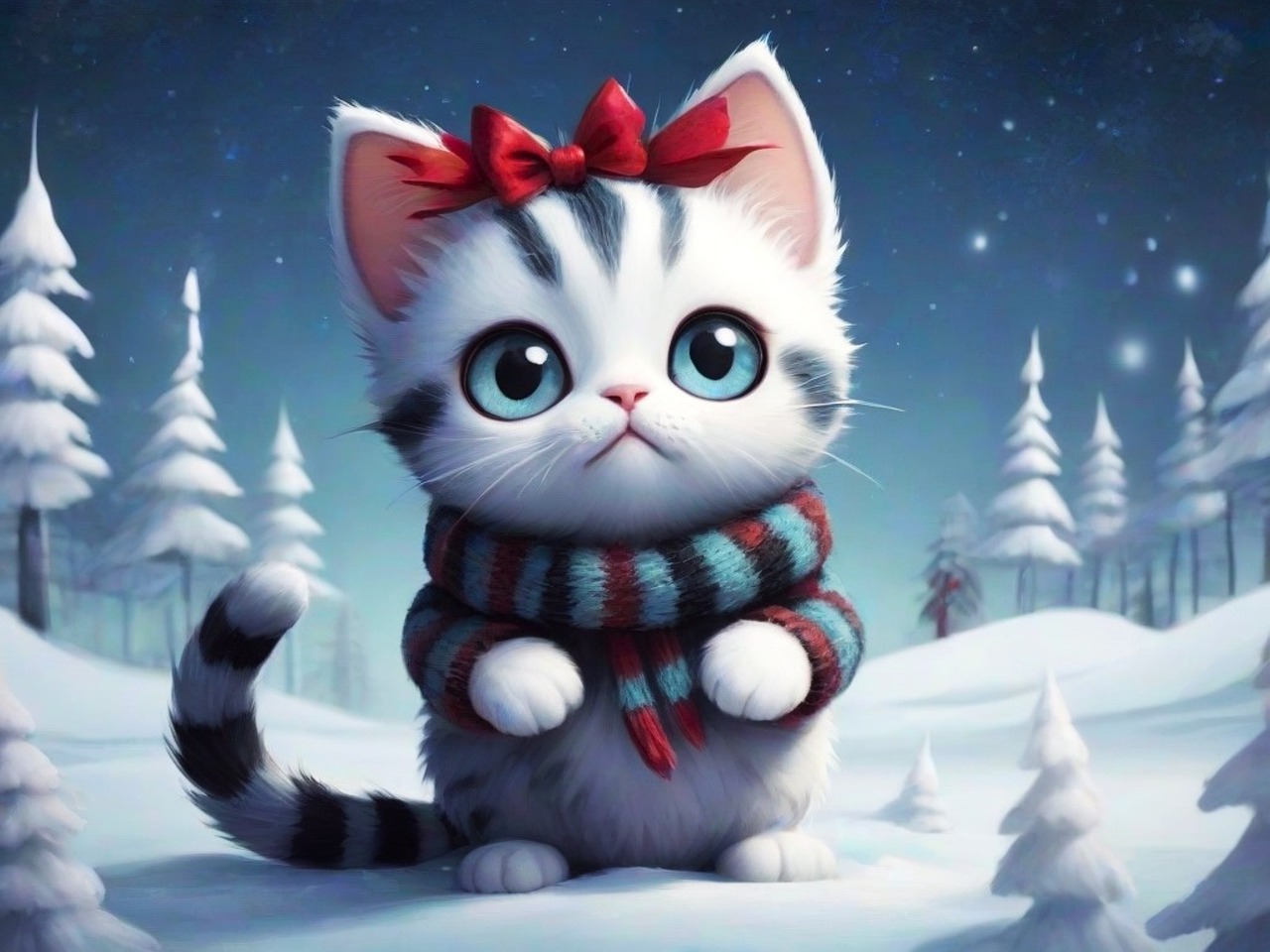Download Cat Kitten Winter Royalty Free