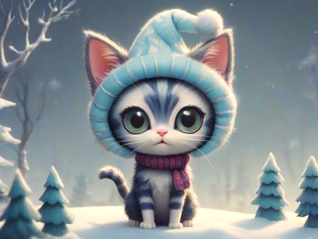 Download Cat Kitten Winter Royalty Free