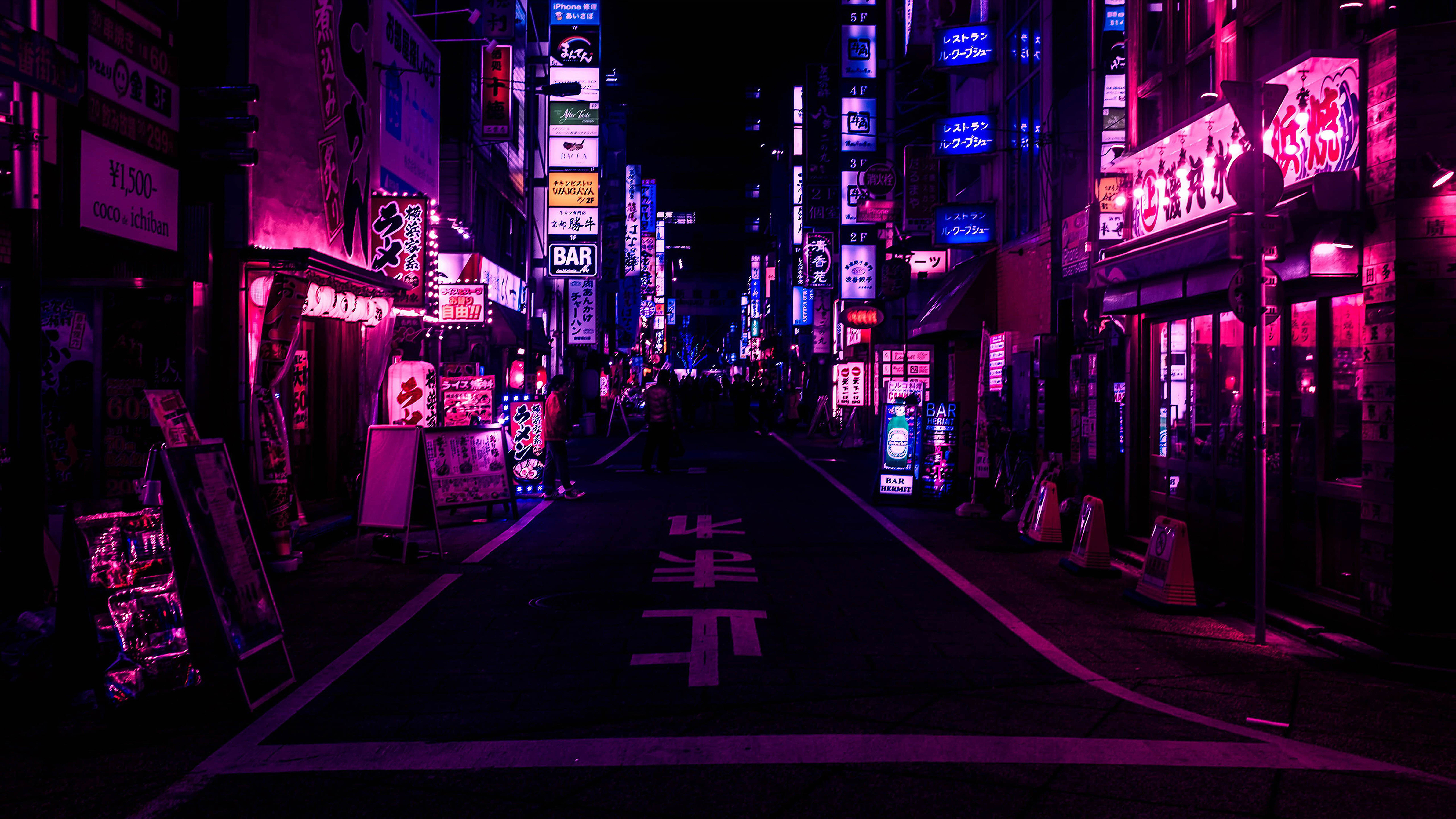 Japanese Night Wallpaper 8K