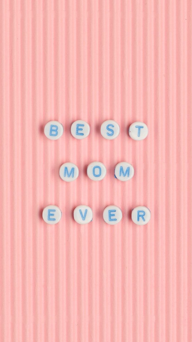 BEST MOM EVER beads text typography